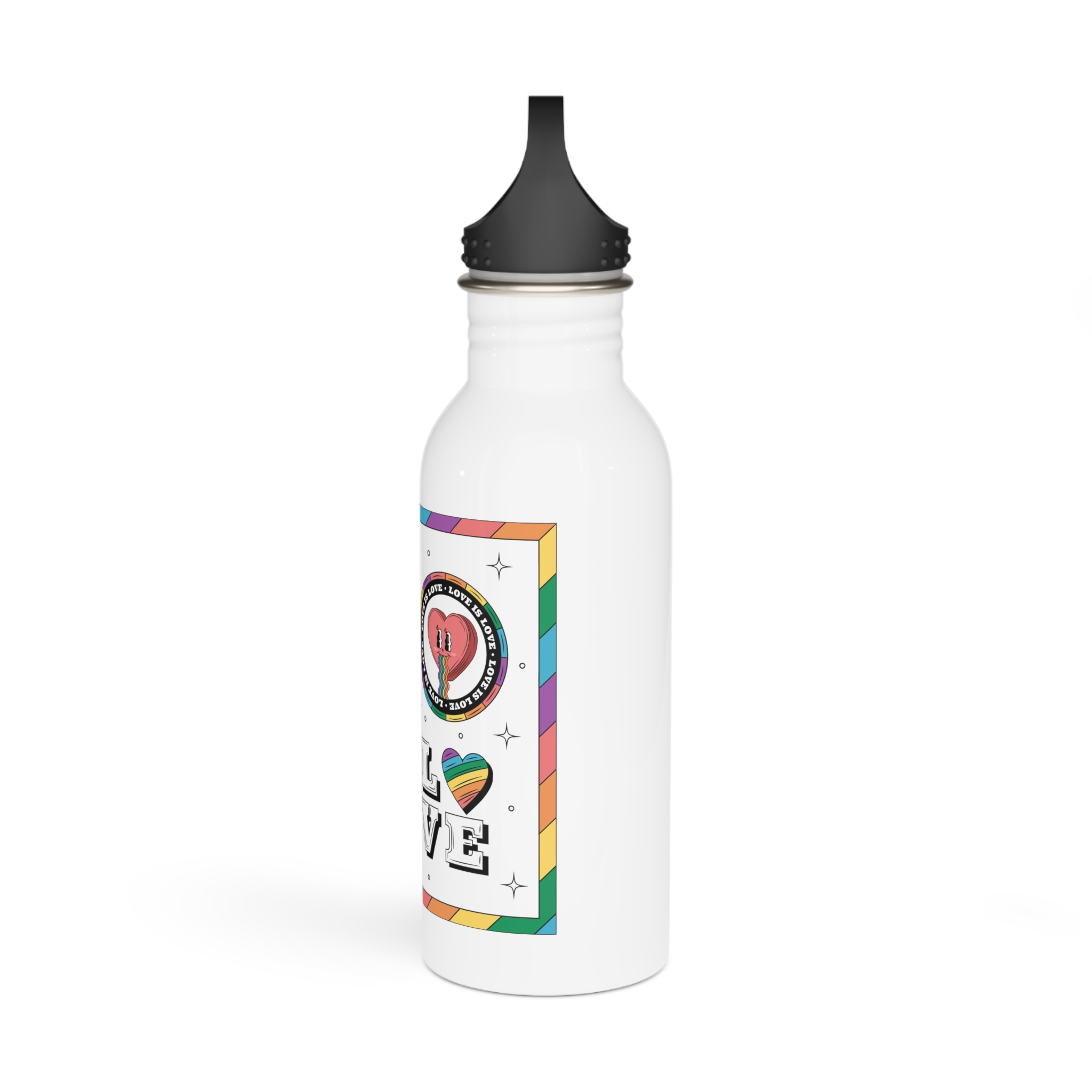 Hand Drawn Labels Collection Pride Month Celebration Stainless Steel Water Bottle - Image 4