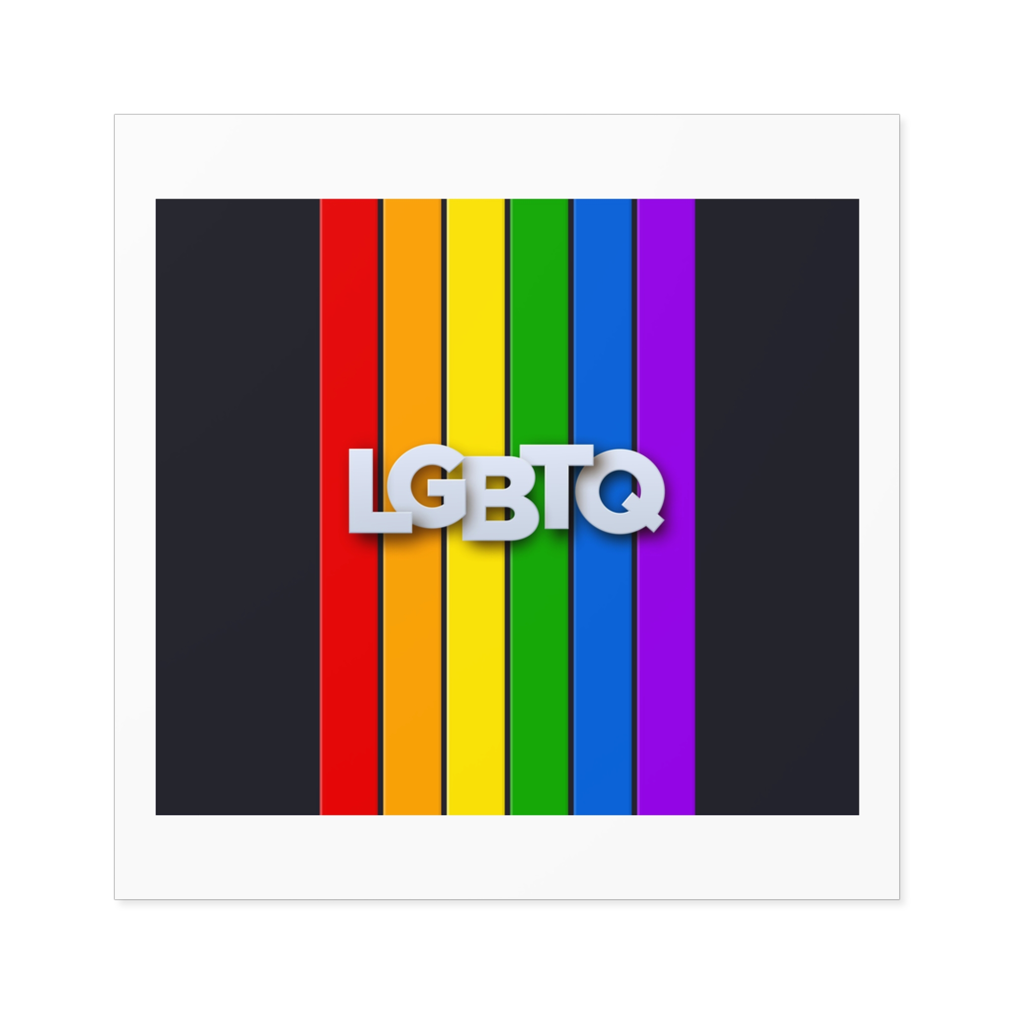 Lgbtq Paper Sign Rainbow Flag Laminate Stickers Square - Image 17