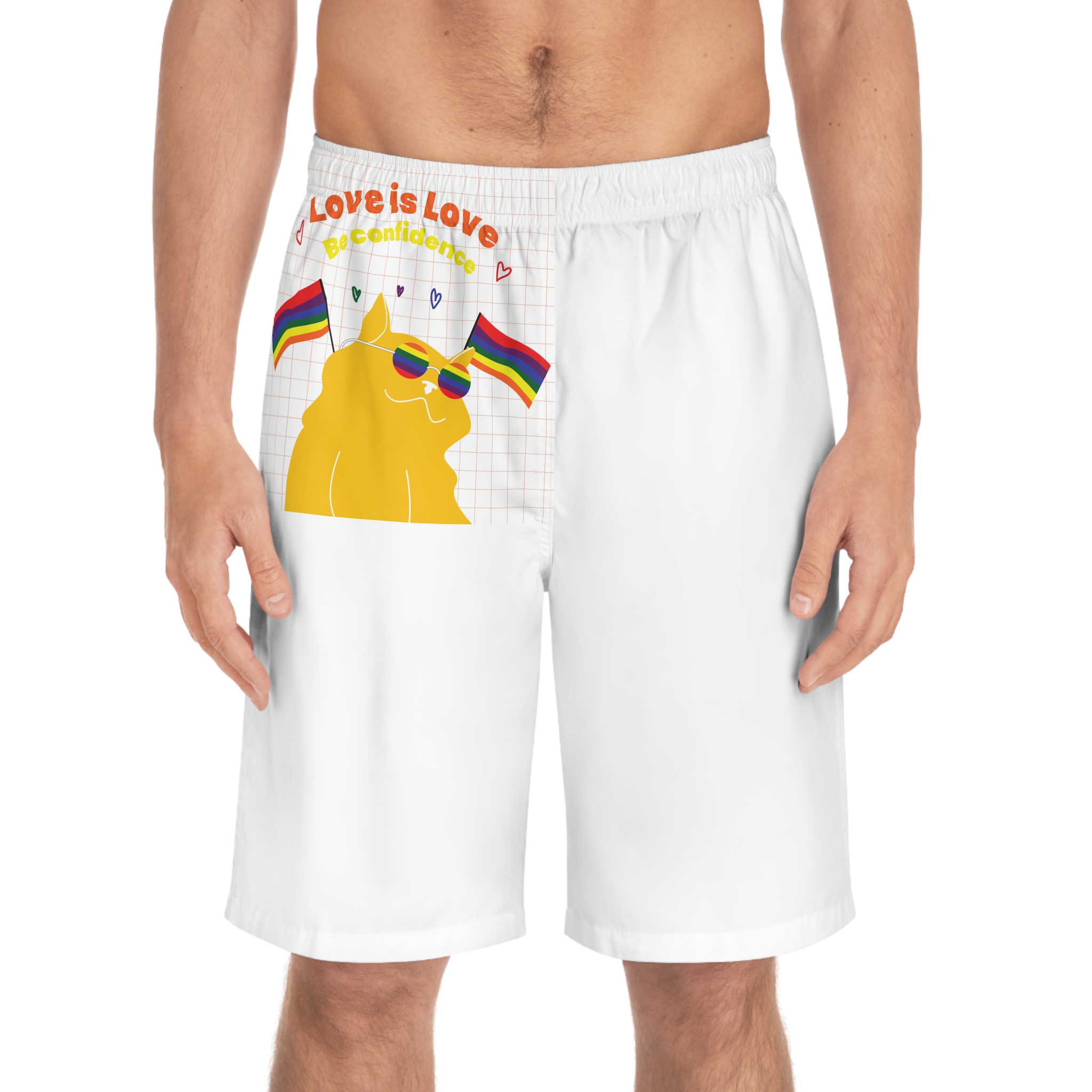 Pride Month Flat Design Illustration Mens Board Shorts Aop - Image 3