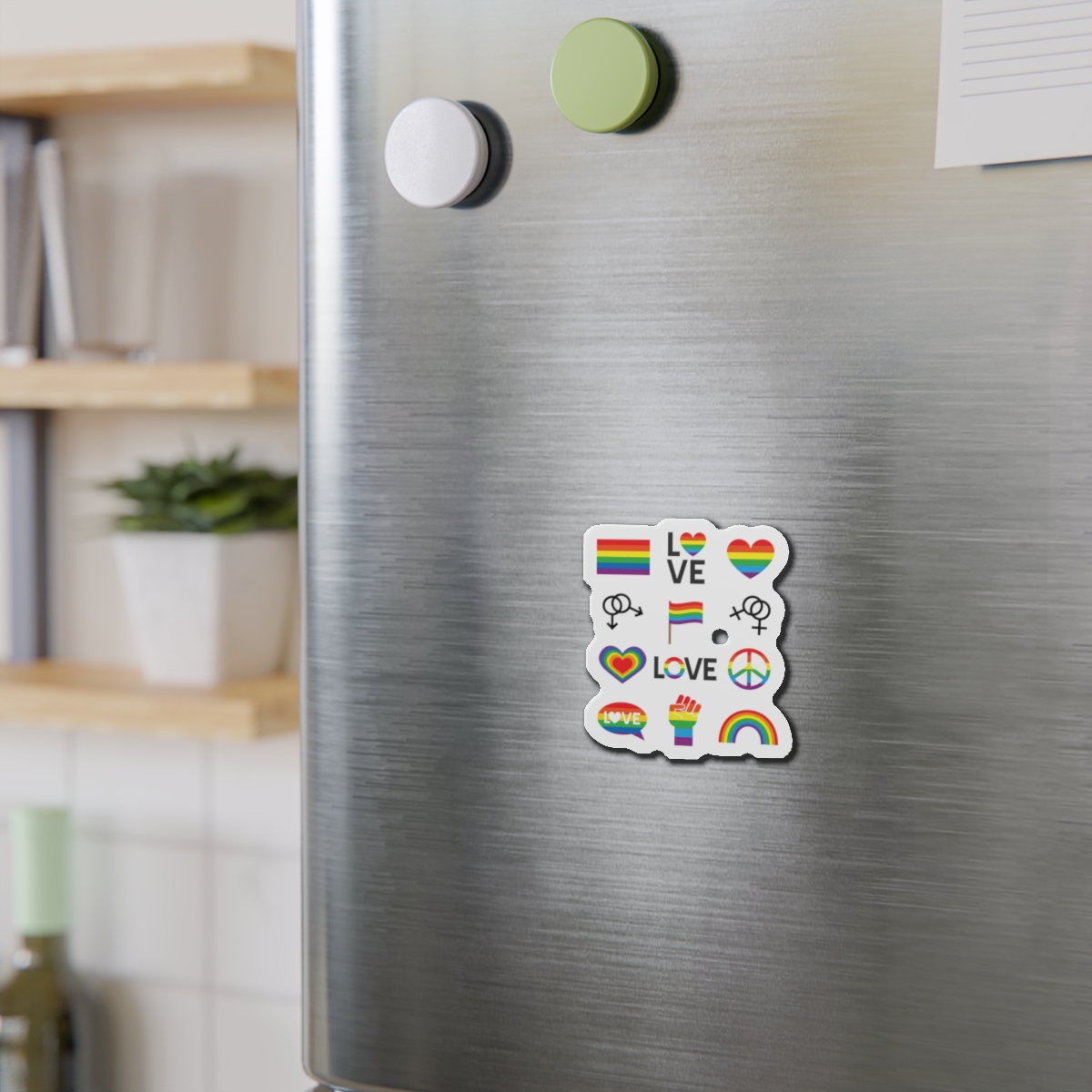Vector Set Lgbt Homosexual Rainbow Flag Die Cut Magnets - Image 6