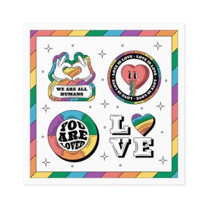 Hand Drawn Labels Collection Pride Month Celebration Laminate Stickers Square