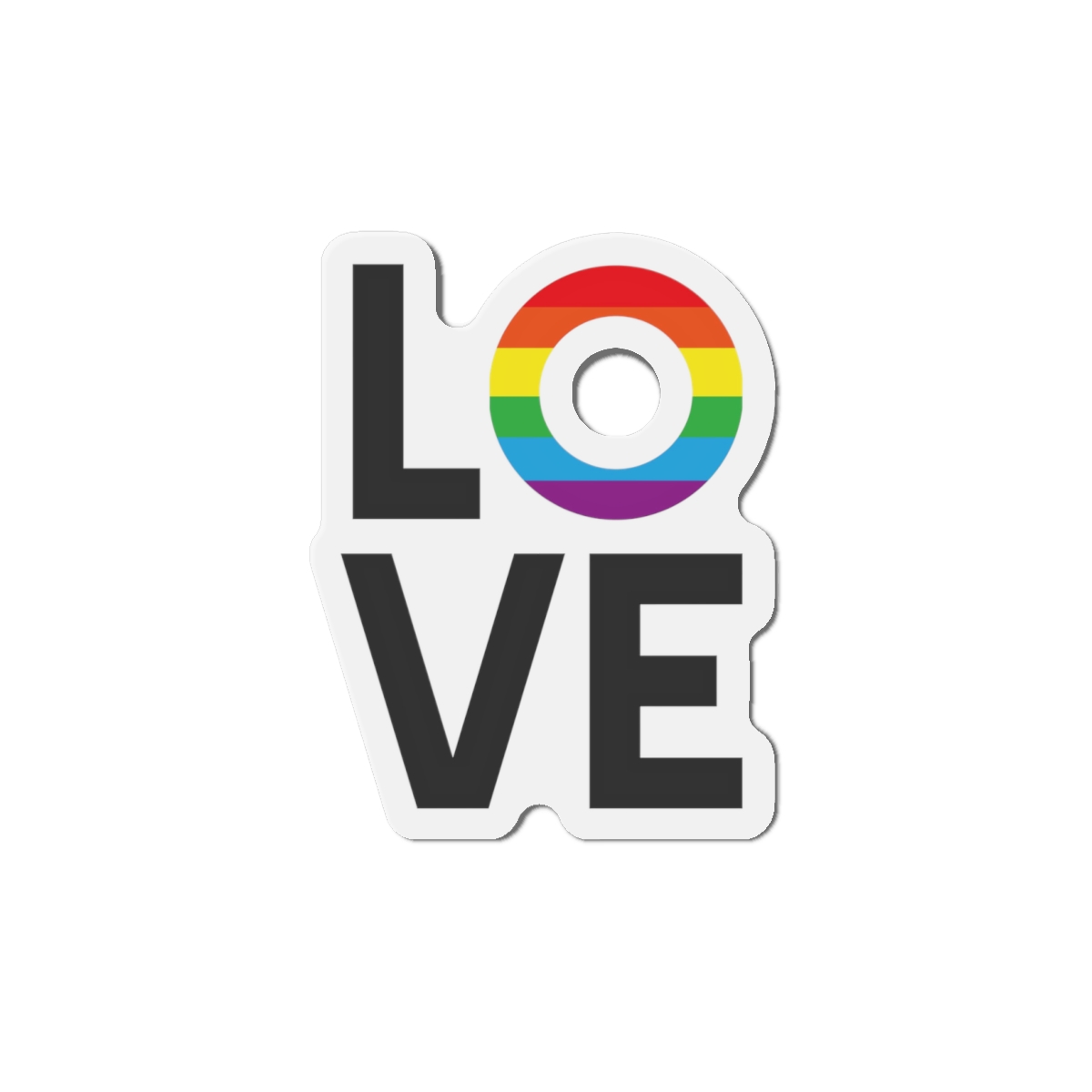 Vector Flat Lgbt Rainbow Flag Love Lettering Die Cut Magnets - Image 7