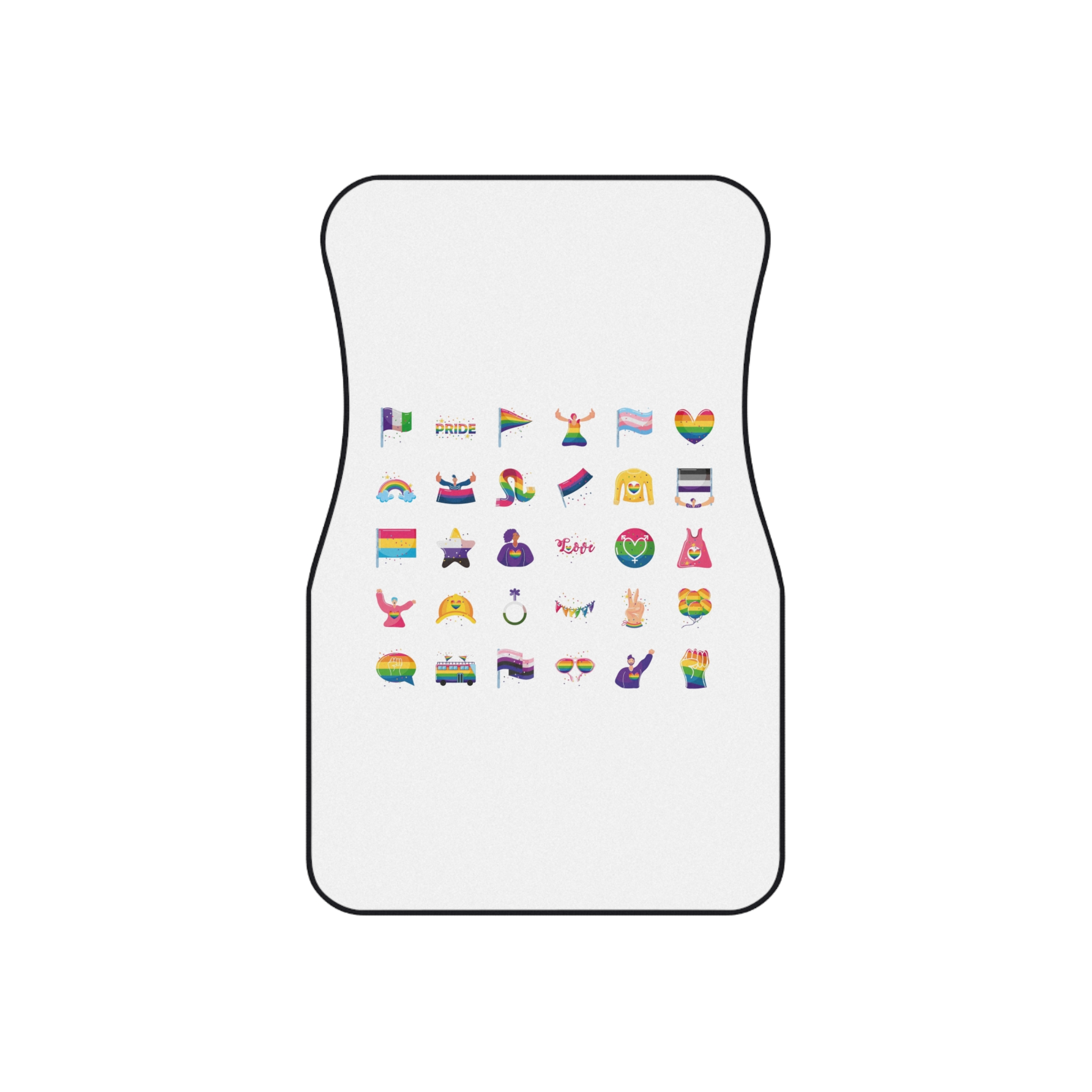 Set Icons With Lgbtq Community Symbols Car Mats Set Of 4 - Image 2