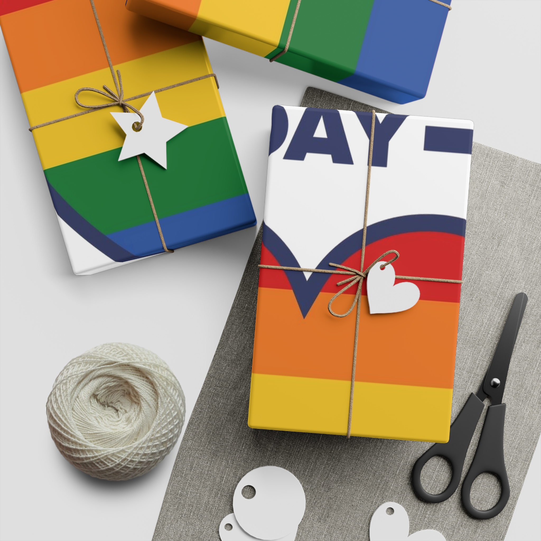 Coming Out Day Pride Month Lgbt Rainbow Flag Diversity Equality Free Love Vector Poster Gift Wrapping Paper Sheets 1pc - Image 5