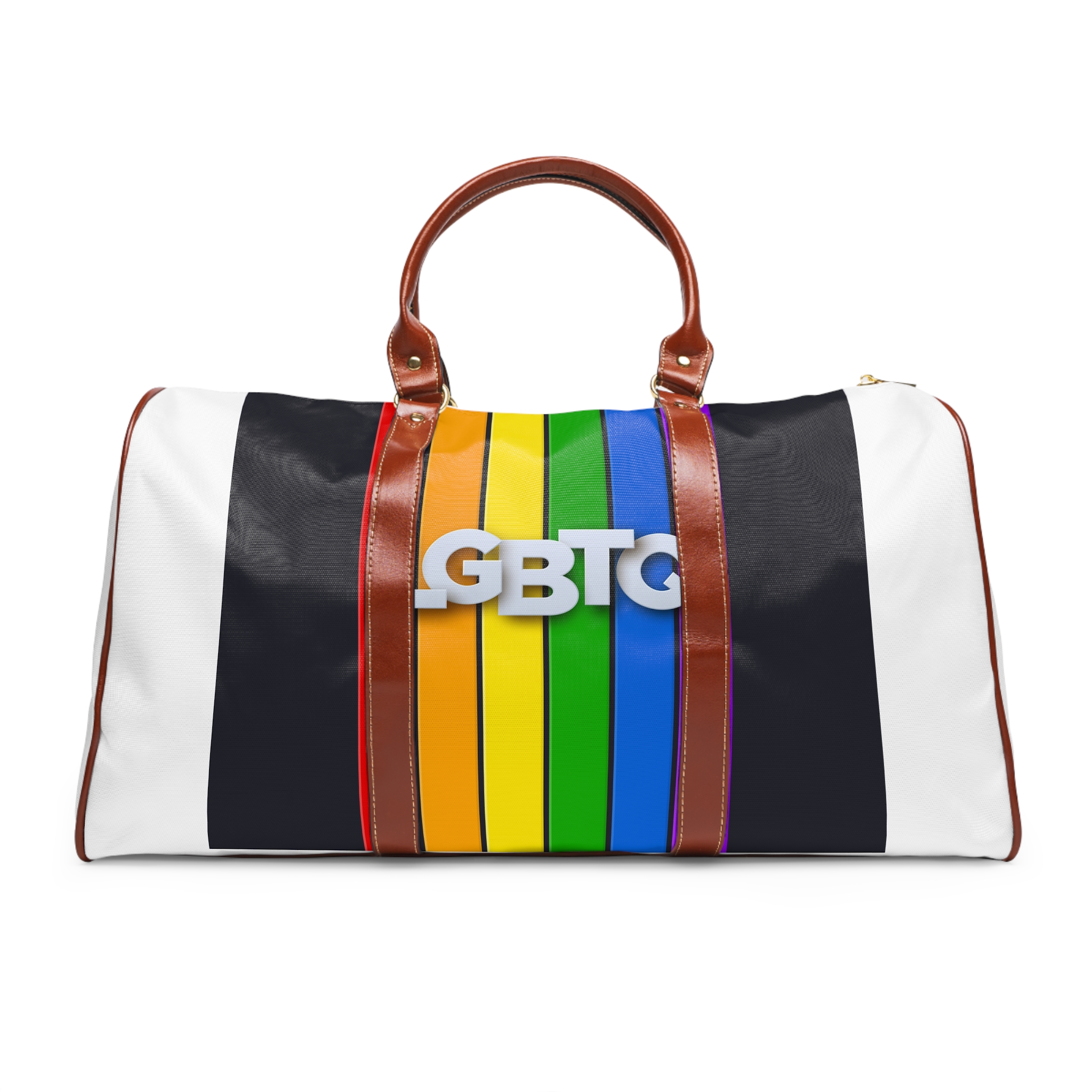 Lgbtq Paper Sign Rainbow Flag Waterproof Travel Bag