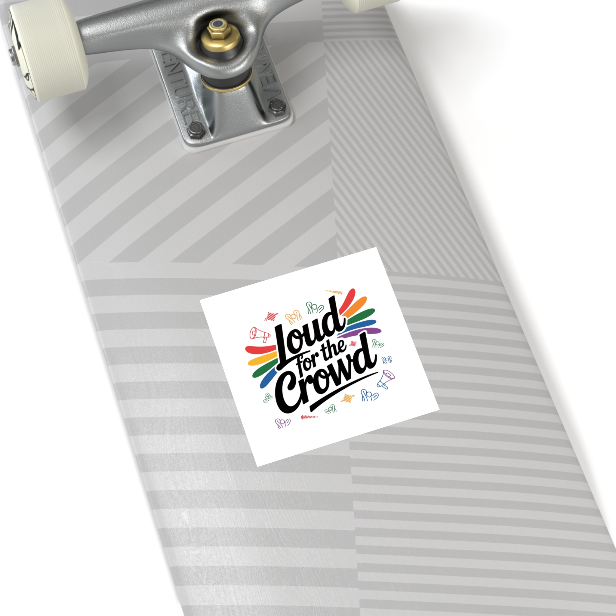 Loud Crowd T Shirt Design Isolated White Background 2 Laminate Stickers Square - Image 32
