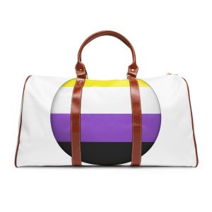 Flag Nonbinary Lgbtq Glossy Circular Flag Button Appearance 3d Icon Design With Depth Waterproof Travel Bag