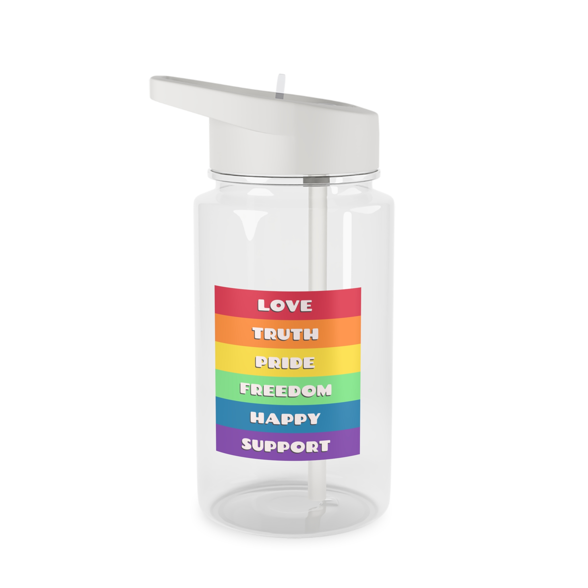 Rainbow Text Tritan Water Bottle