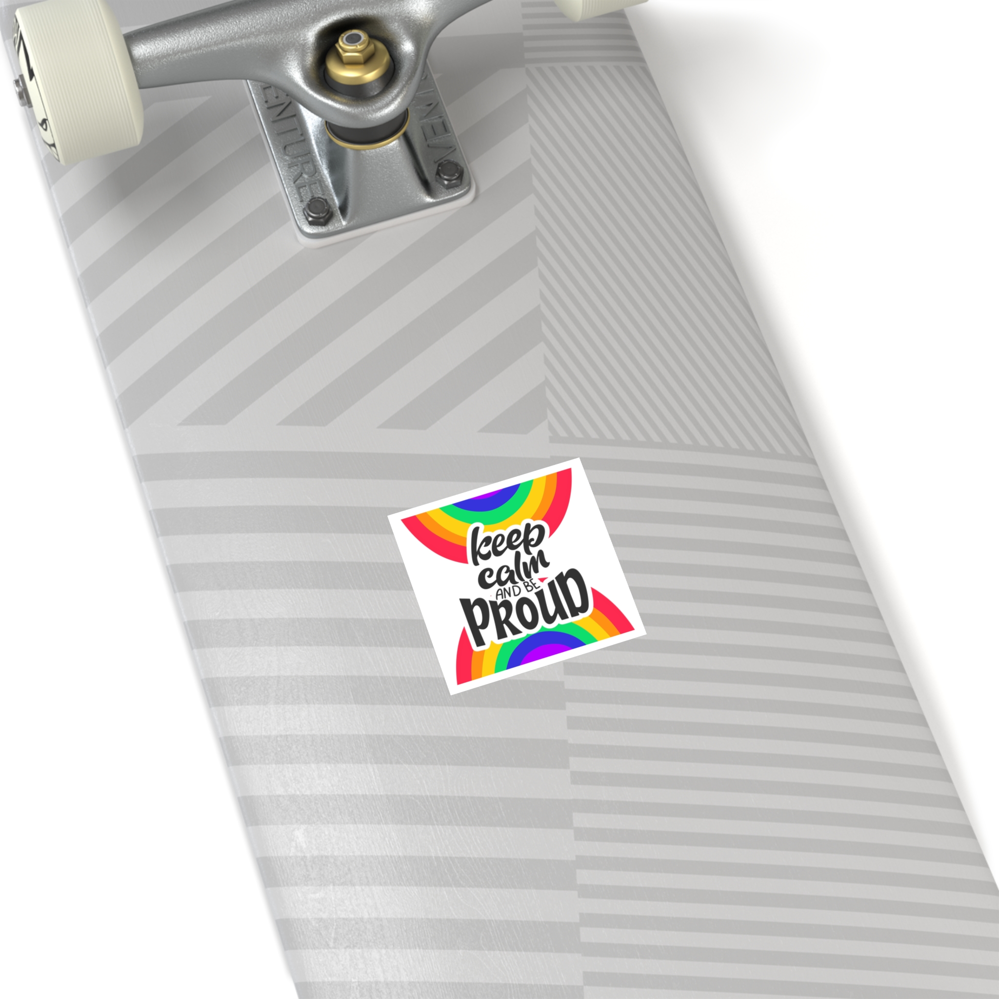 Keep Calm Be Proud Lgbt Lettering Quote Pride Poster Concept With Colorful Rainbow Vector Laminate Stickers Square - Image 4