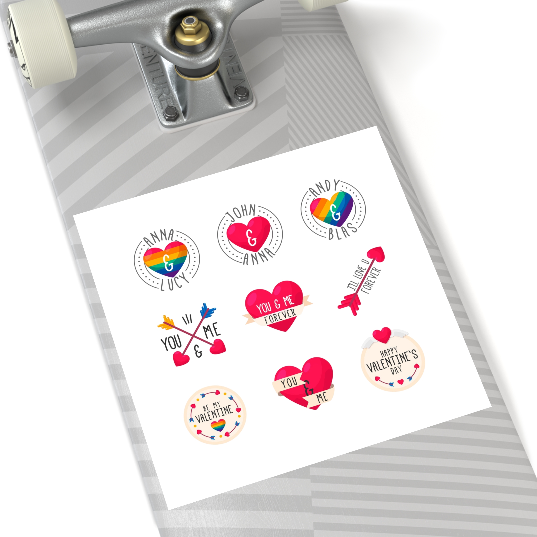 Lgbt Valentine S Day Label Collection Laminate Stickers Square - Image 80