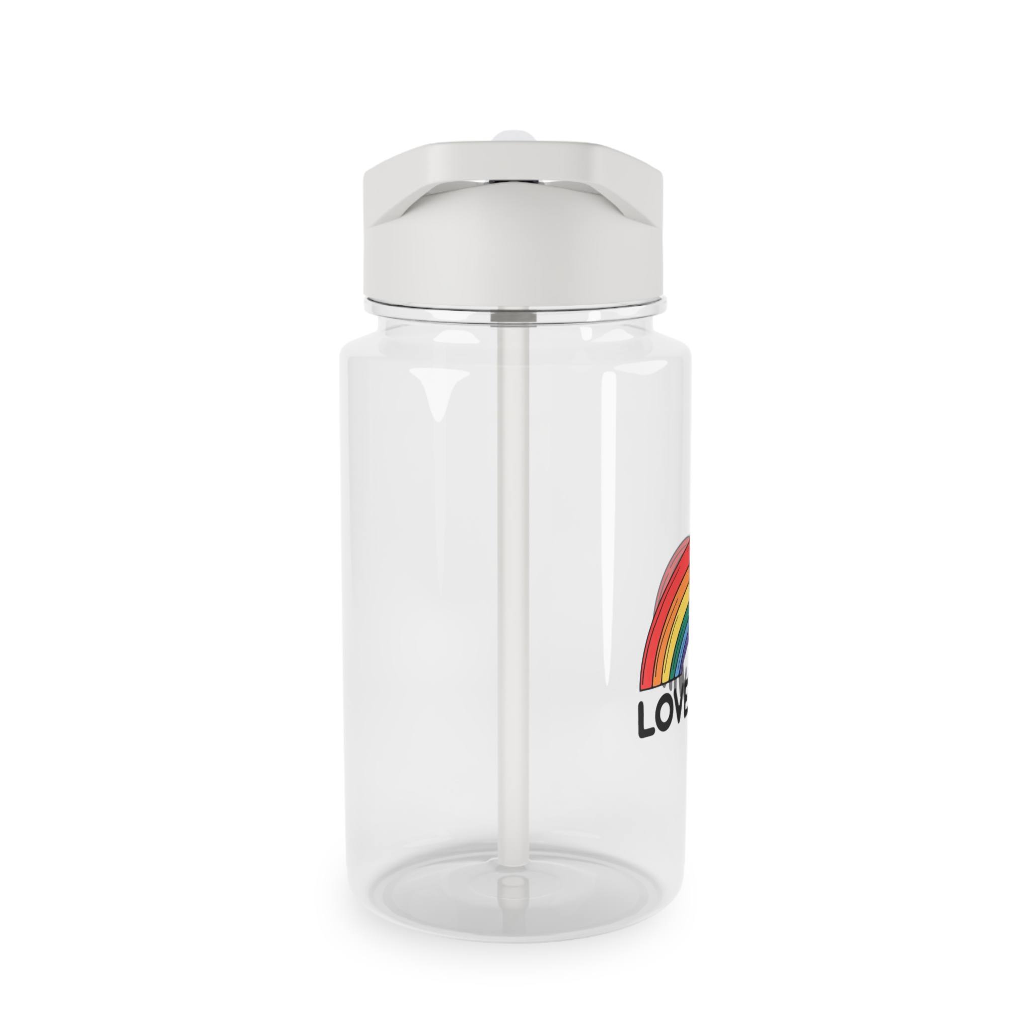 Love Wins Rainbow Pride Illustration Tritan Water Bottle - Image 4