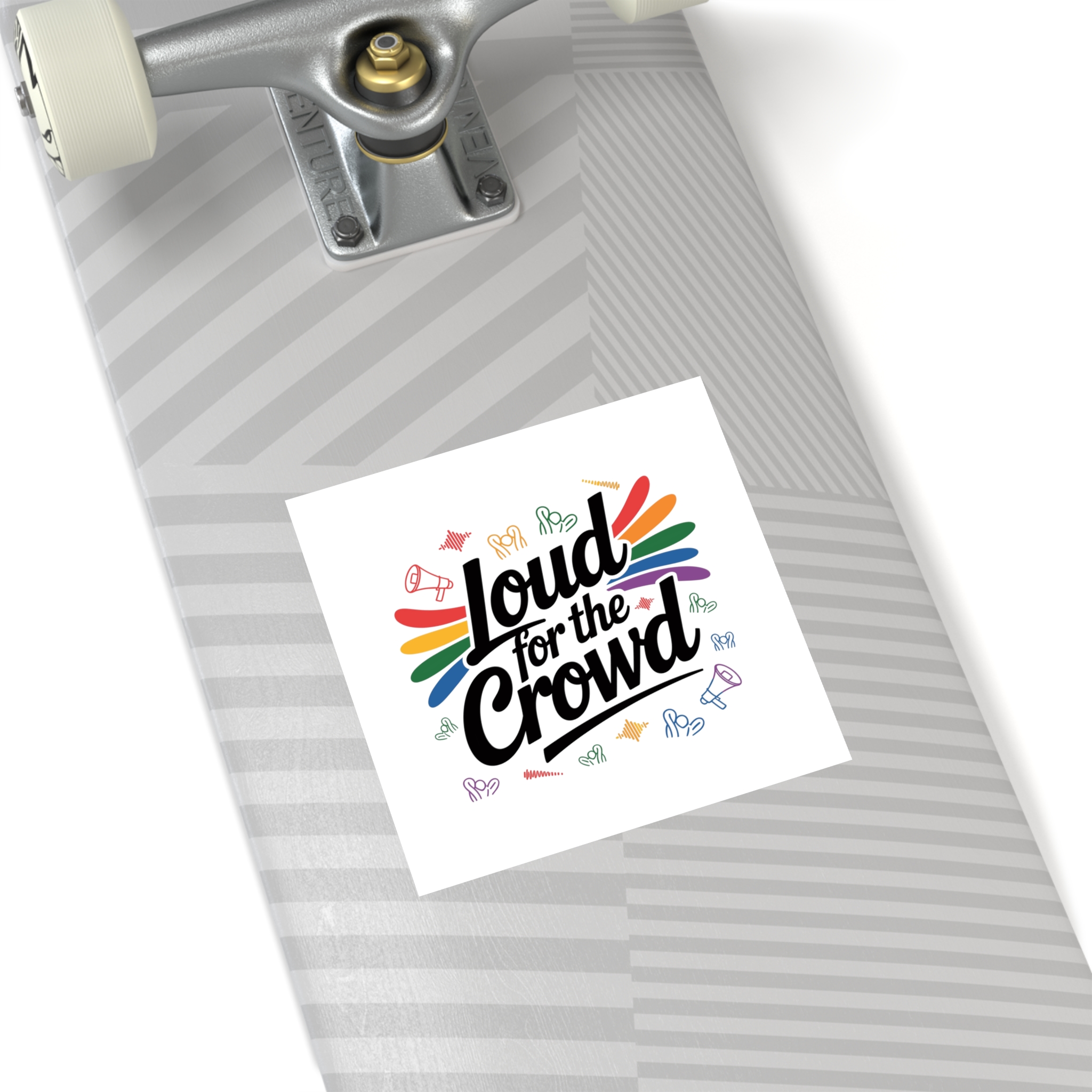 Loud Crowd T Shirt Design Isolated White Background 2 Laminate Stickers Square - Image 36