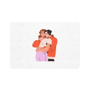 Lesbian Love Couple Girl Kissing Girlfriends Neck Female Lovers Passion Lgbt People Enamored Valentines Romantic Relationships Flat Graphic Vector Illustration Isolated White Background Pet Food Mat...