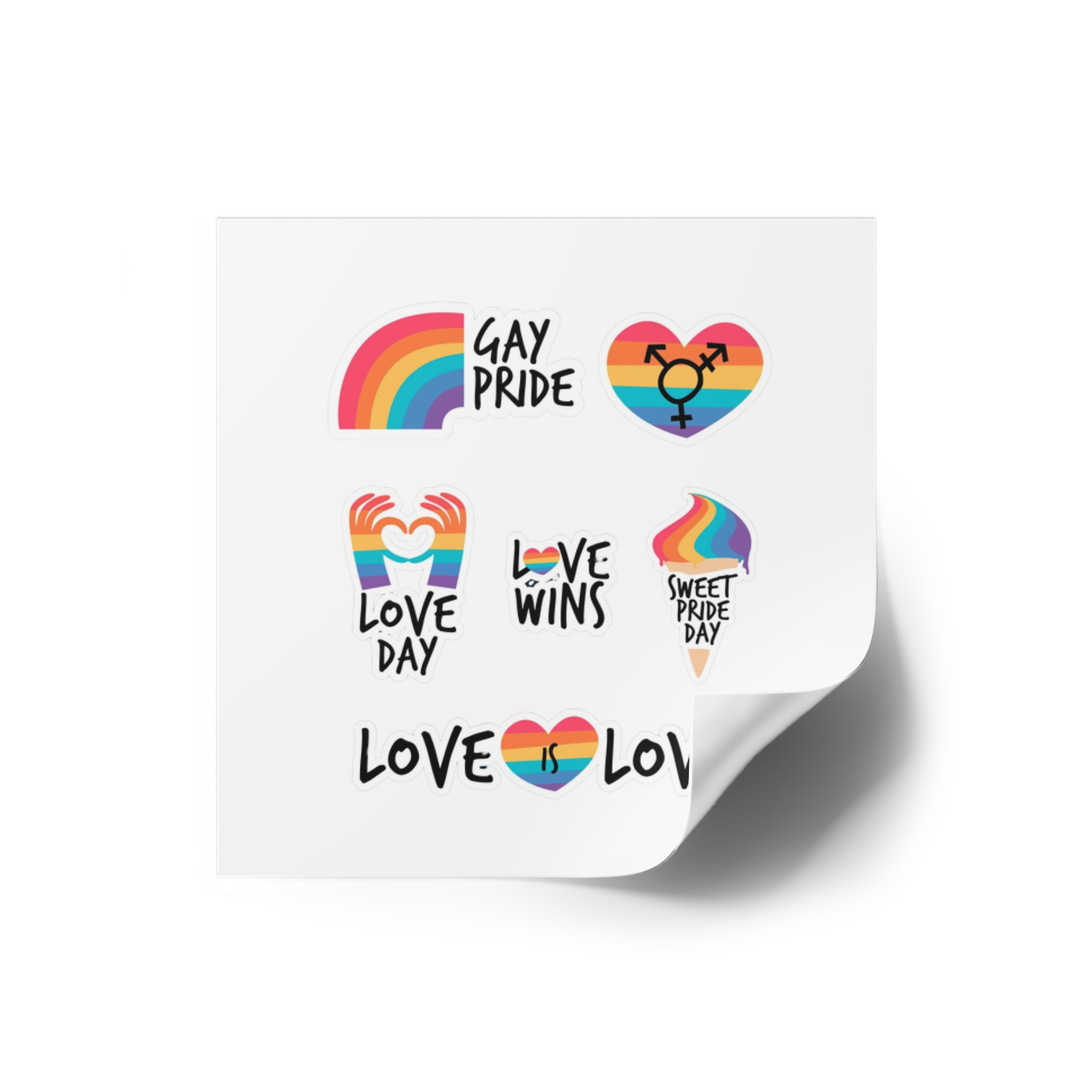 Pride Day Label Pack Theme Laminate Stickers Square - Image 2
