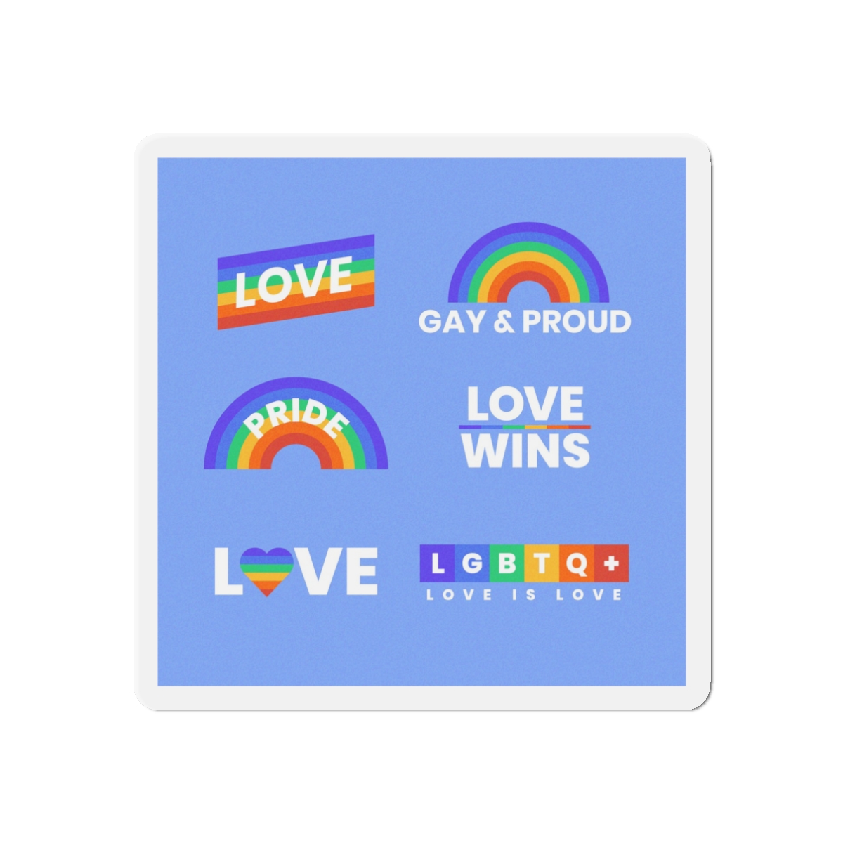 Pride Day Concept Rainbow Labels Die Cut Magnets - Image 4