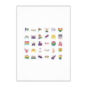 Set Icons With Lgbtq Community Symbols Gift Wrapping Paper Sheets 1pc