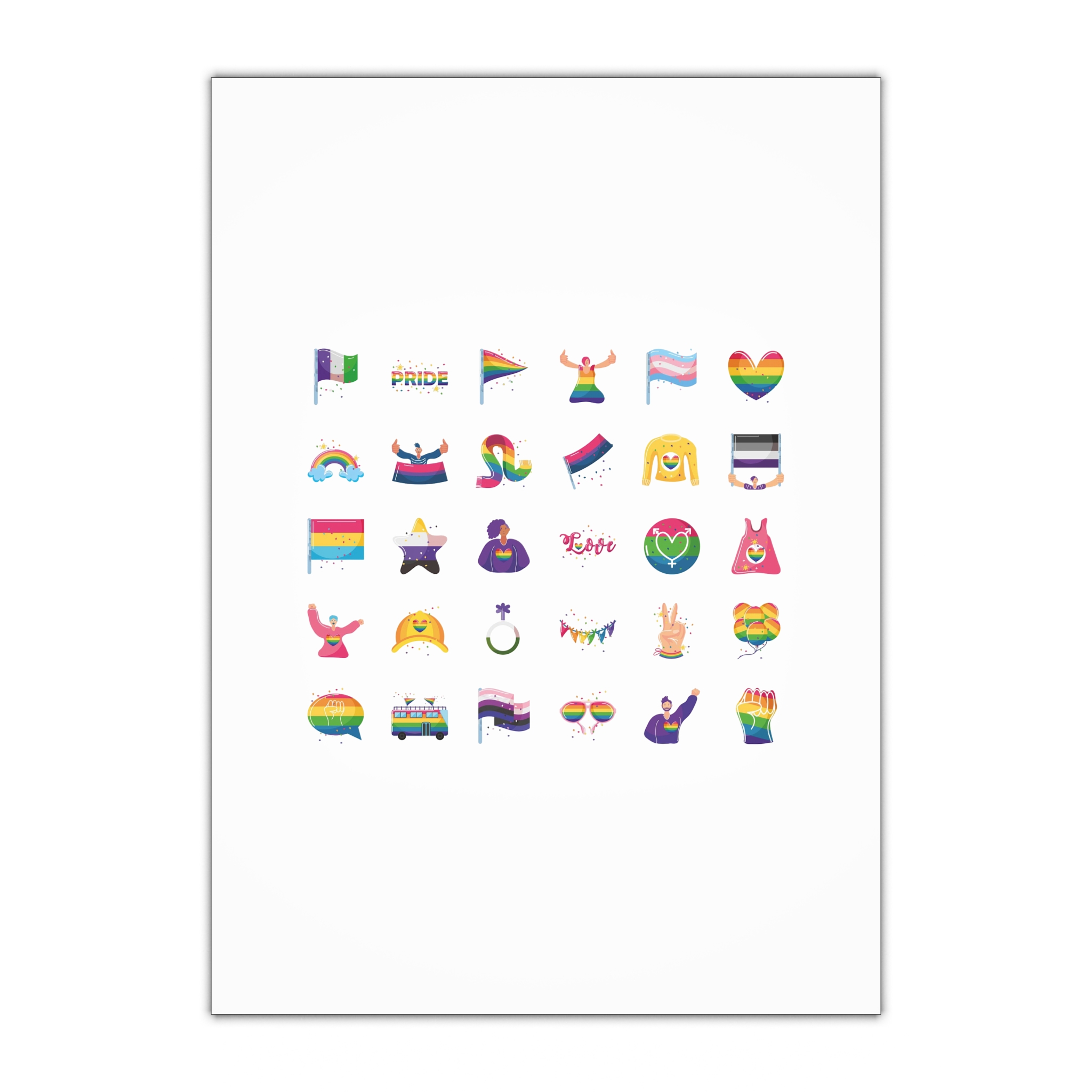 Set Icons With Lgbtq Community Symbols Gift Wrapping Paper Sheets 1pc