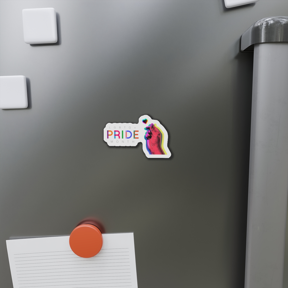 Pride Month Lgbtq Banner Gay Pride Month Rainbow Color Flat Design Hand Together Love Sign Typography Die Cut Magnets - Image 5