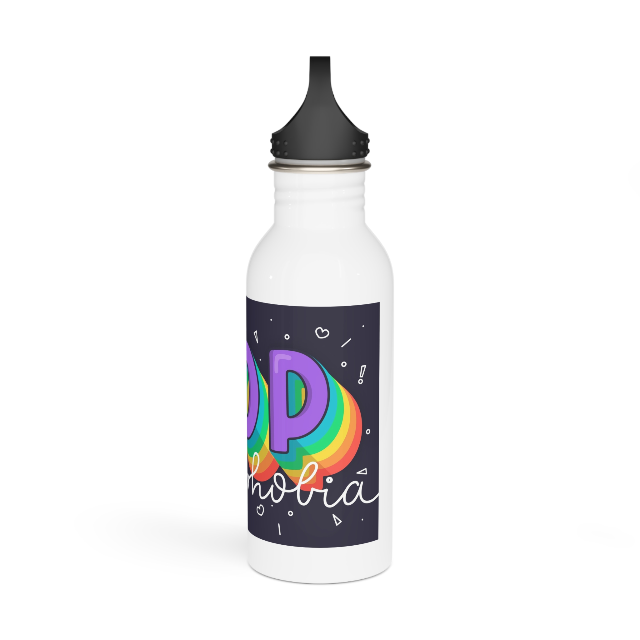 Stop Homophobia Concept Stainless Steel Water Bottle - Image 4