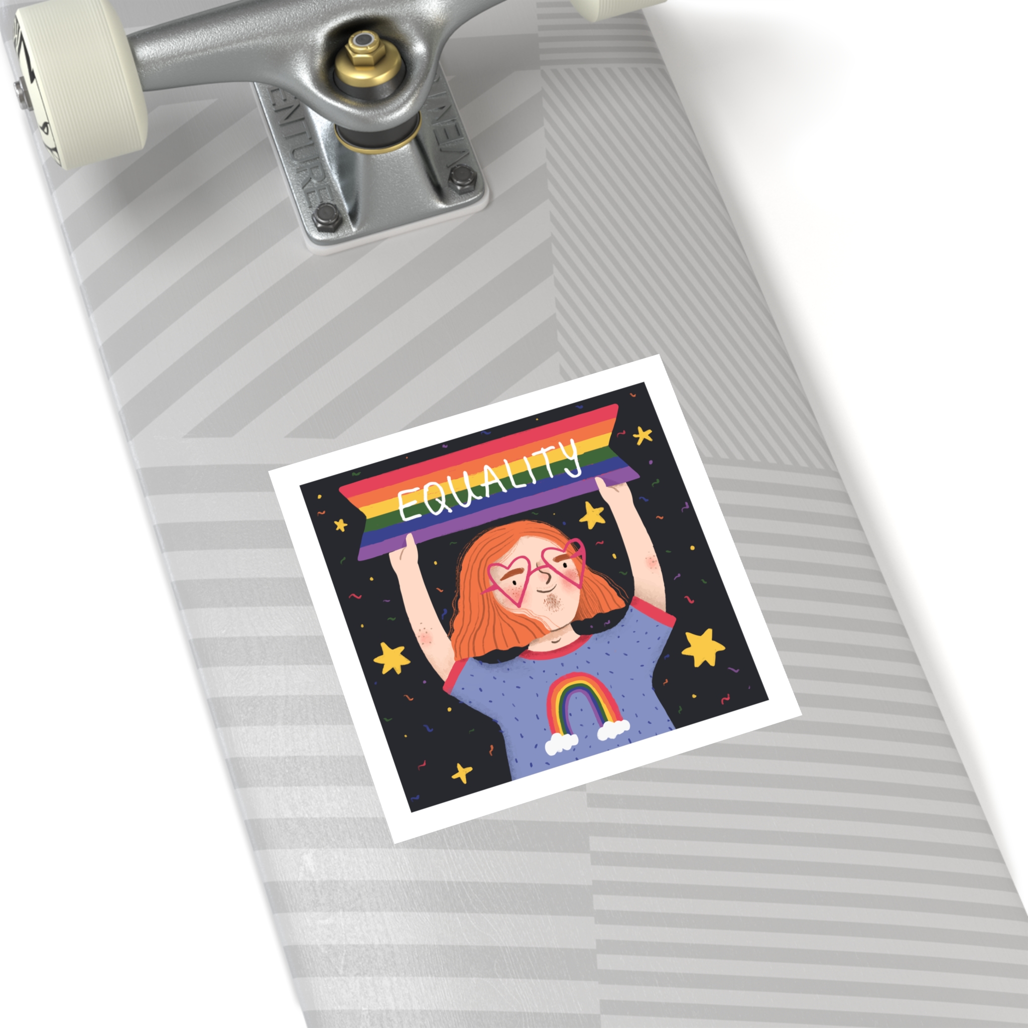 Pride Day Concept Equality Message Laminate Stickers Square - Image 36