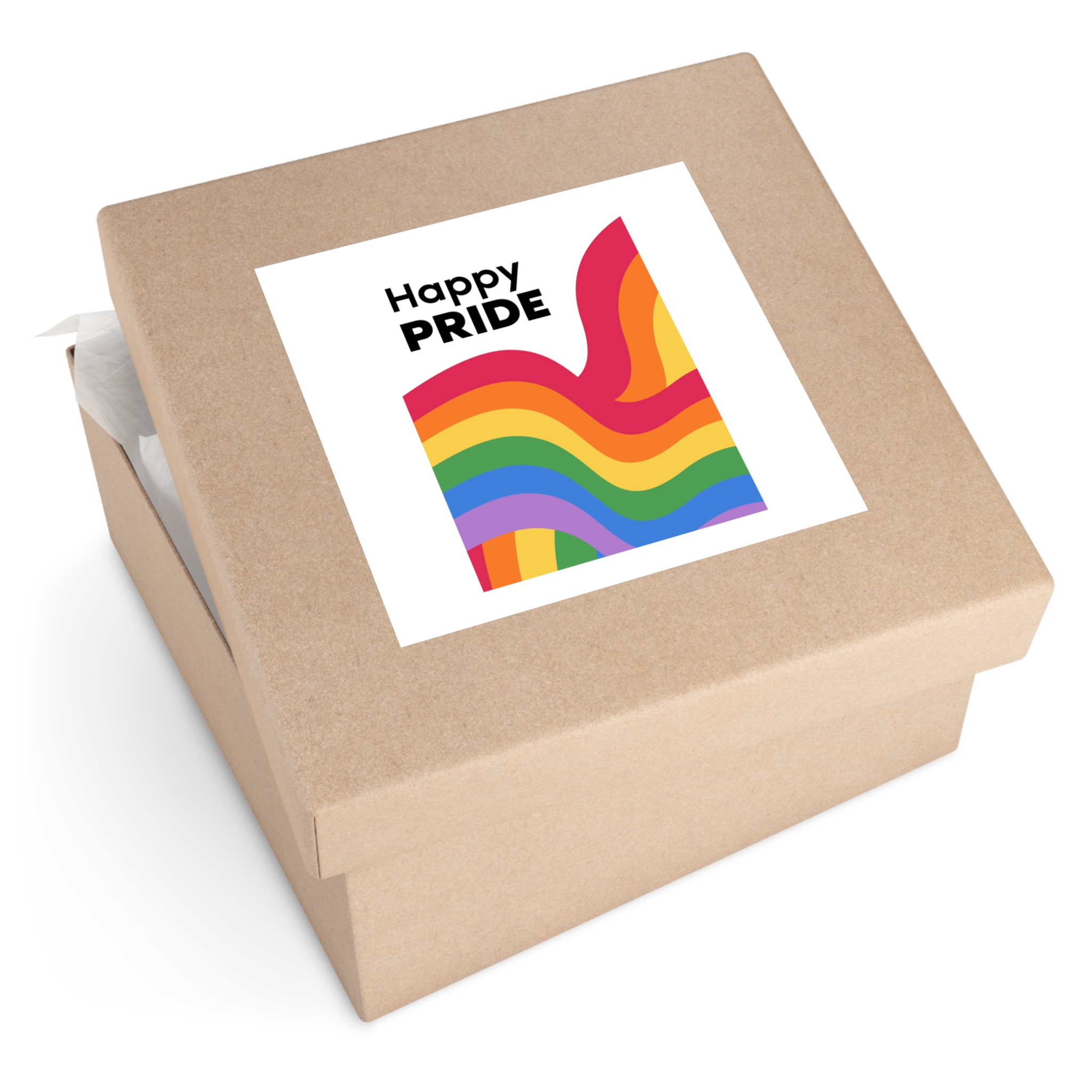 Happy Pride Month Rainbow Background Template Design Laminate Stickers Square - Image 63