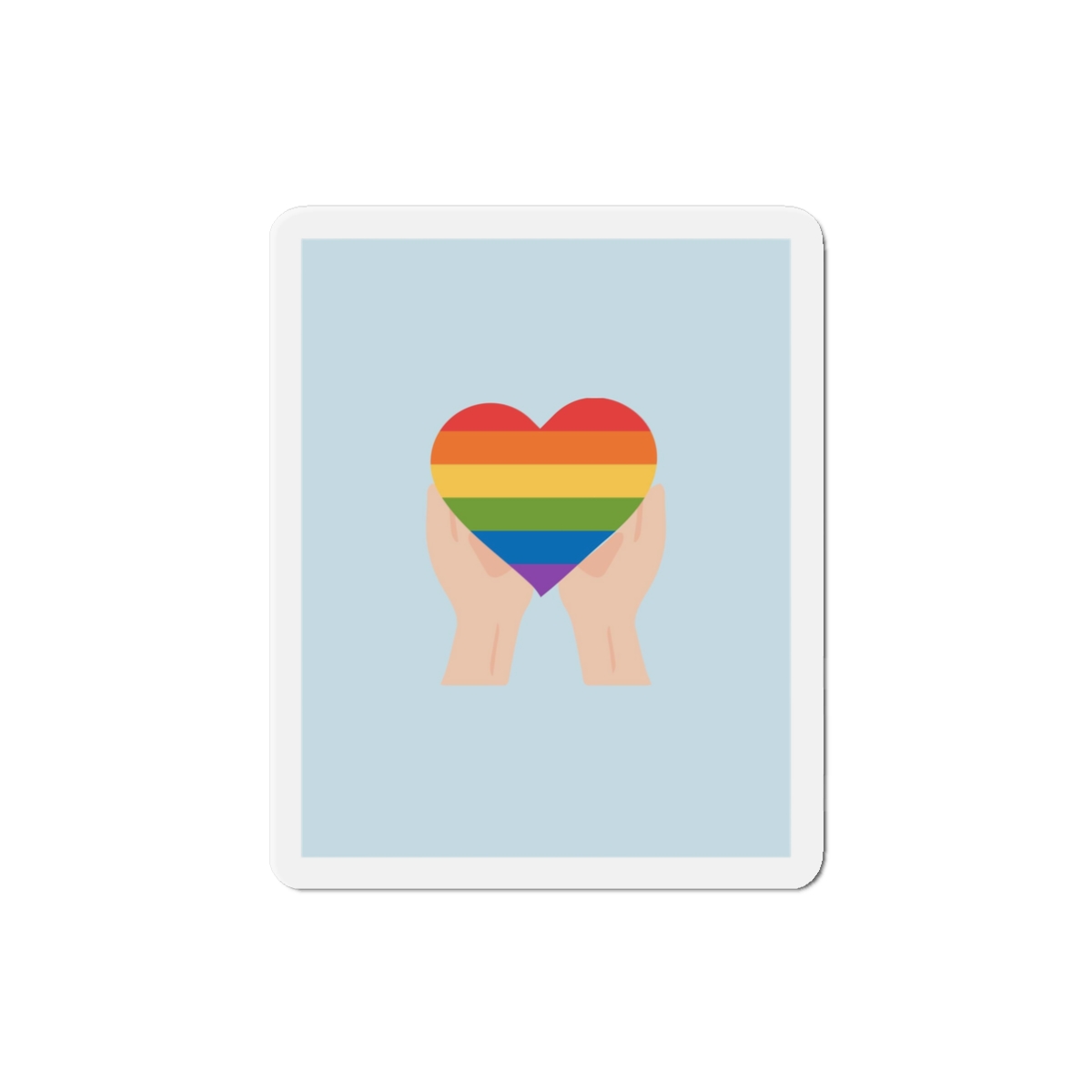 Pride Lgbt Card Support Love Poster That Says Rainbow Heart It Die Cut Magnets - Image 4