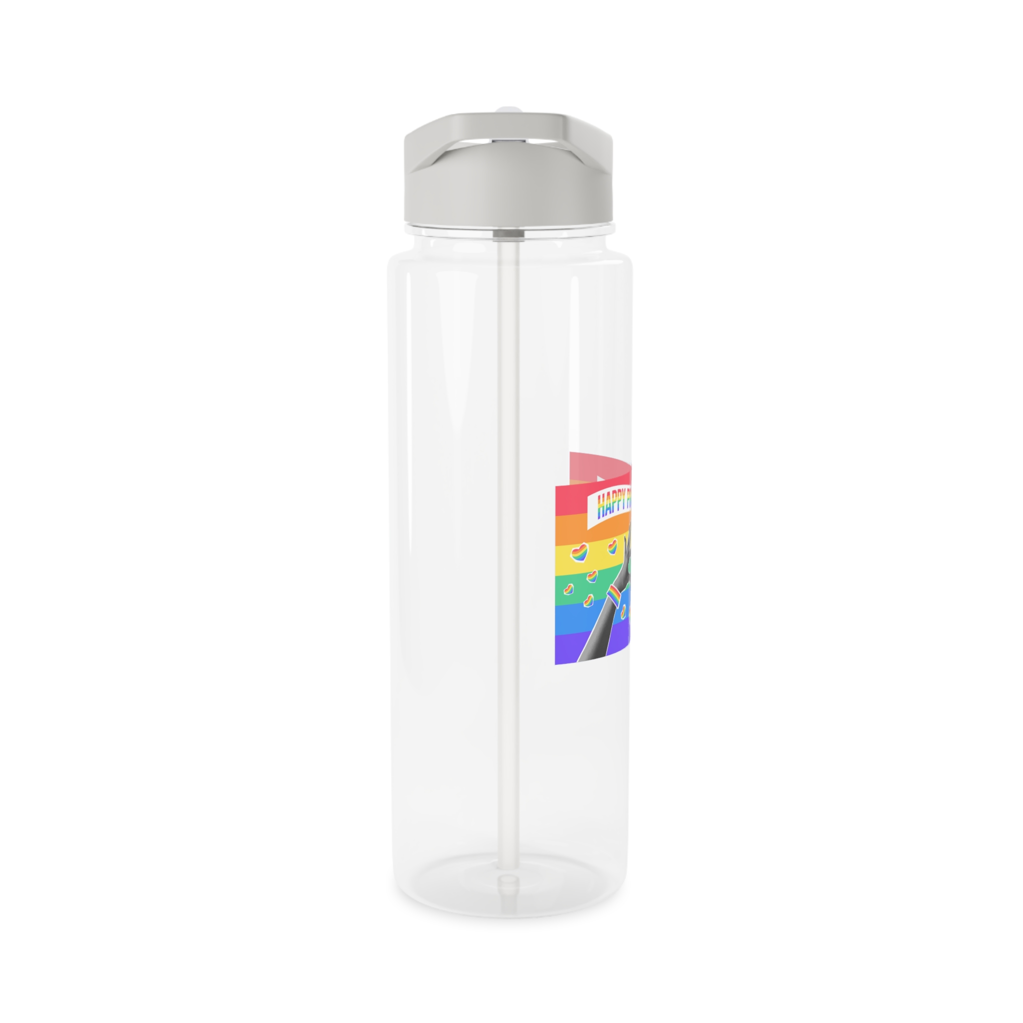 Lgbtq Pride Month Card Y2k Style Trendy Retro Collage Halftone Hands Tritan Water Bottle - Image 8