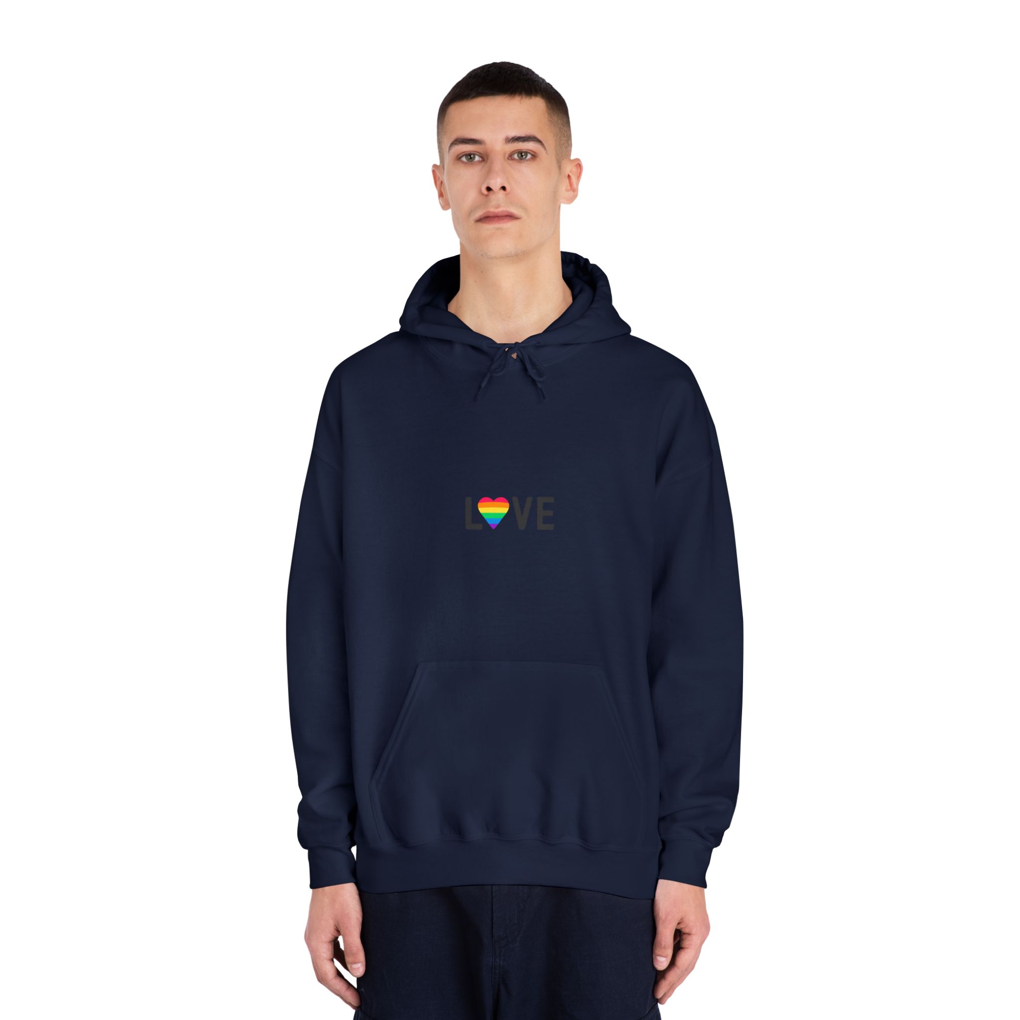 Love Lgbt Rainbow Heart Diversity Love Flag Flat Vector Illustration Unisex Dryblend Hooded Sweatshirt - Image 31