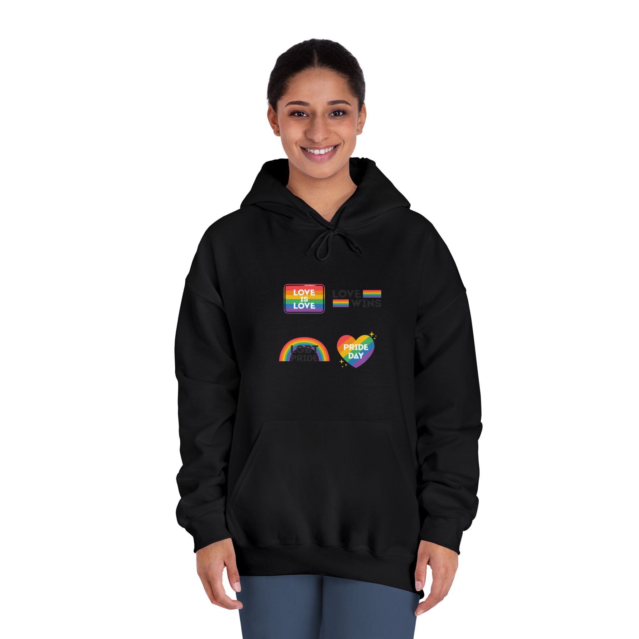 Pride Day Label Collection Design Unisex Dryblend Hooded Sweatshirt - Image 12