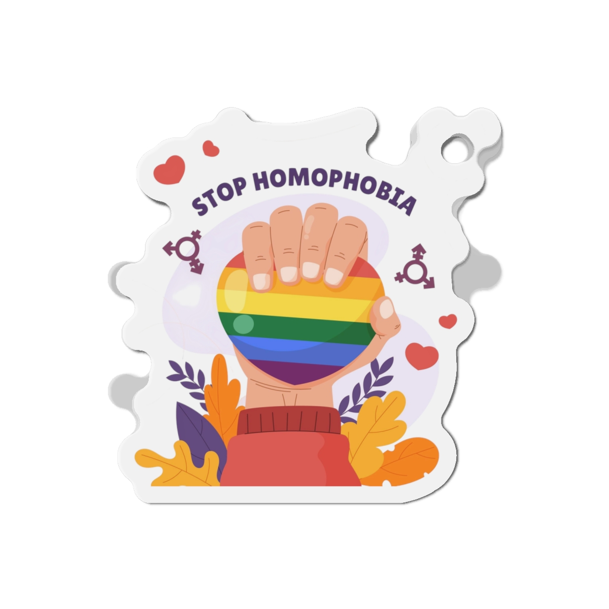 Hand Drawn Stop Homophobia Concept Illustrated Die Cut Magnets - Image 13