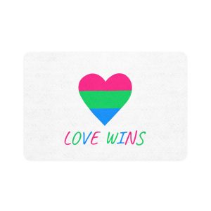 Colorful Heart Shape Polysexual Pride Flag Happy Pride Day Lgbtqia Community Pride Month Vector Hand Drawn Doodle Posters Stickers Logo Cards Pet Food Mat 12x18