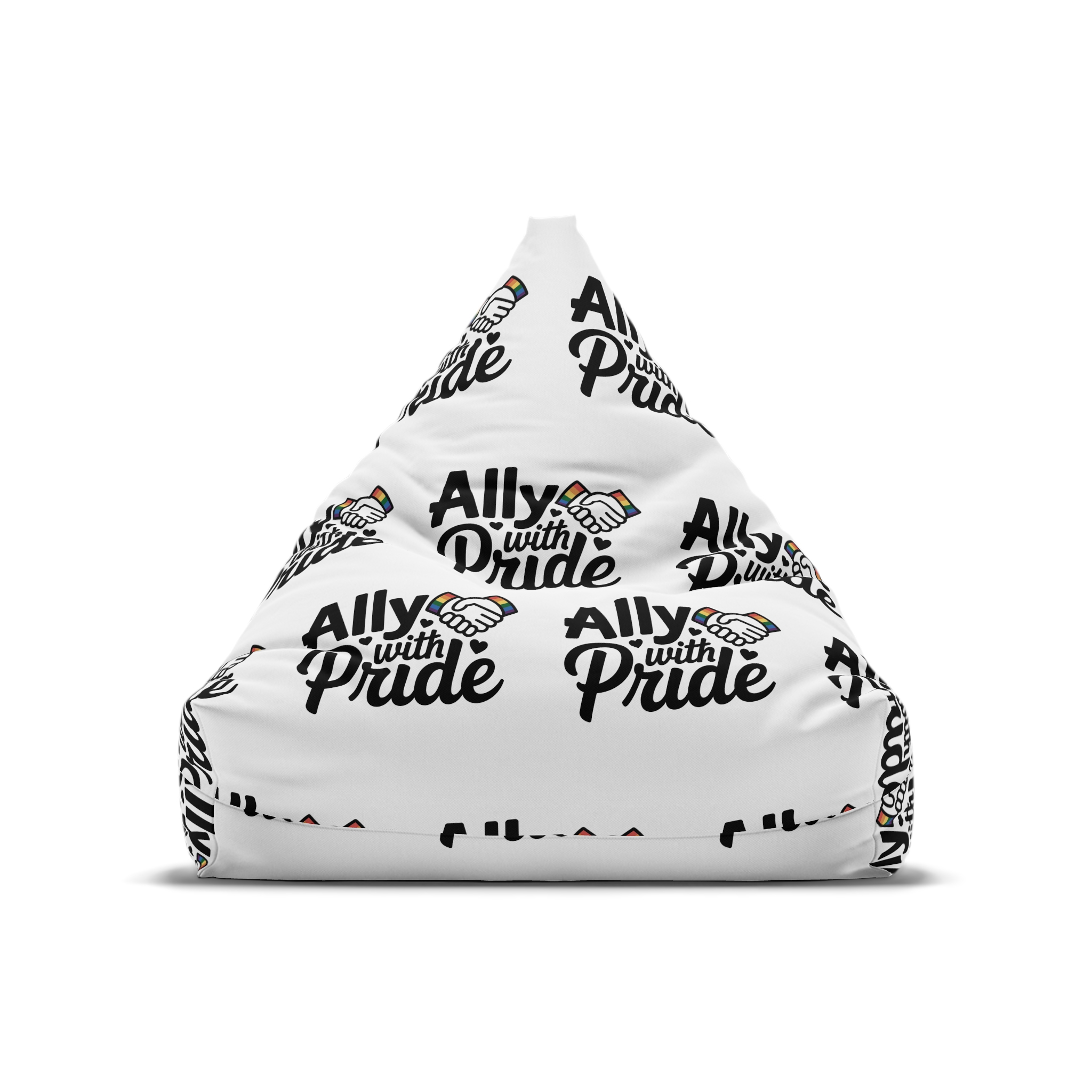 Ally With Pride T Shirt Design Isolated White Background 2 Bean Bag Chair Cover - Image 5