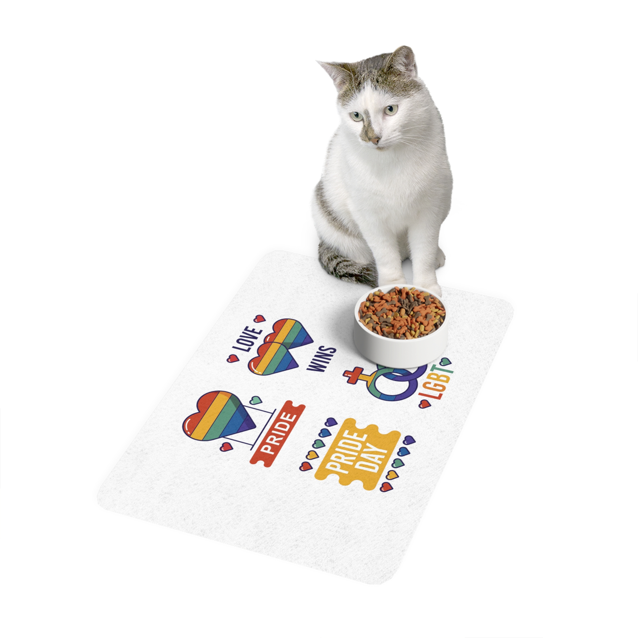 Pride Day Label Collection Concept Pet Food Mat 12x18 - Image 3