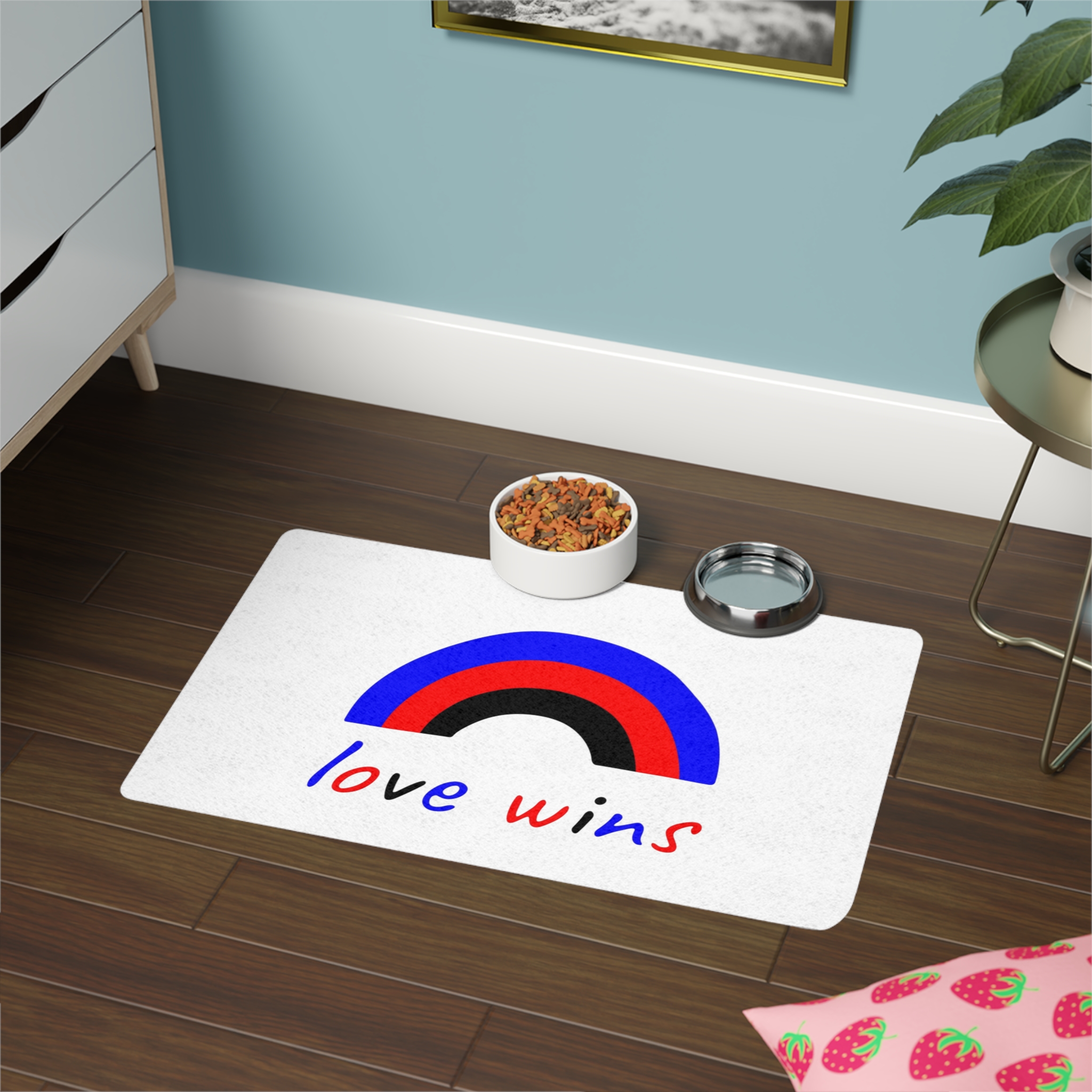 Colorful Rainbow Shape Polyamory Pride Flag Happy Pride Day Lgbtqia Community Pride Month Vector Hand Drawn Doodle Posters Stickers Logo Cards Pet Food Mat 12x18 - Image 4