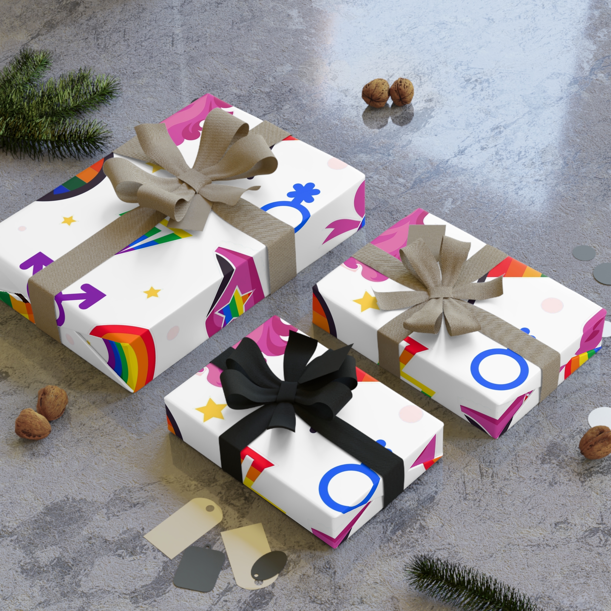 Flat Pride Month Lgbt Elements Collection(1) Gift Wrapping Paper Rolls 1pc - Image 4