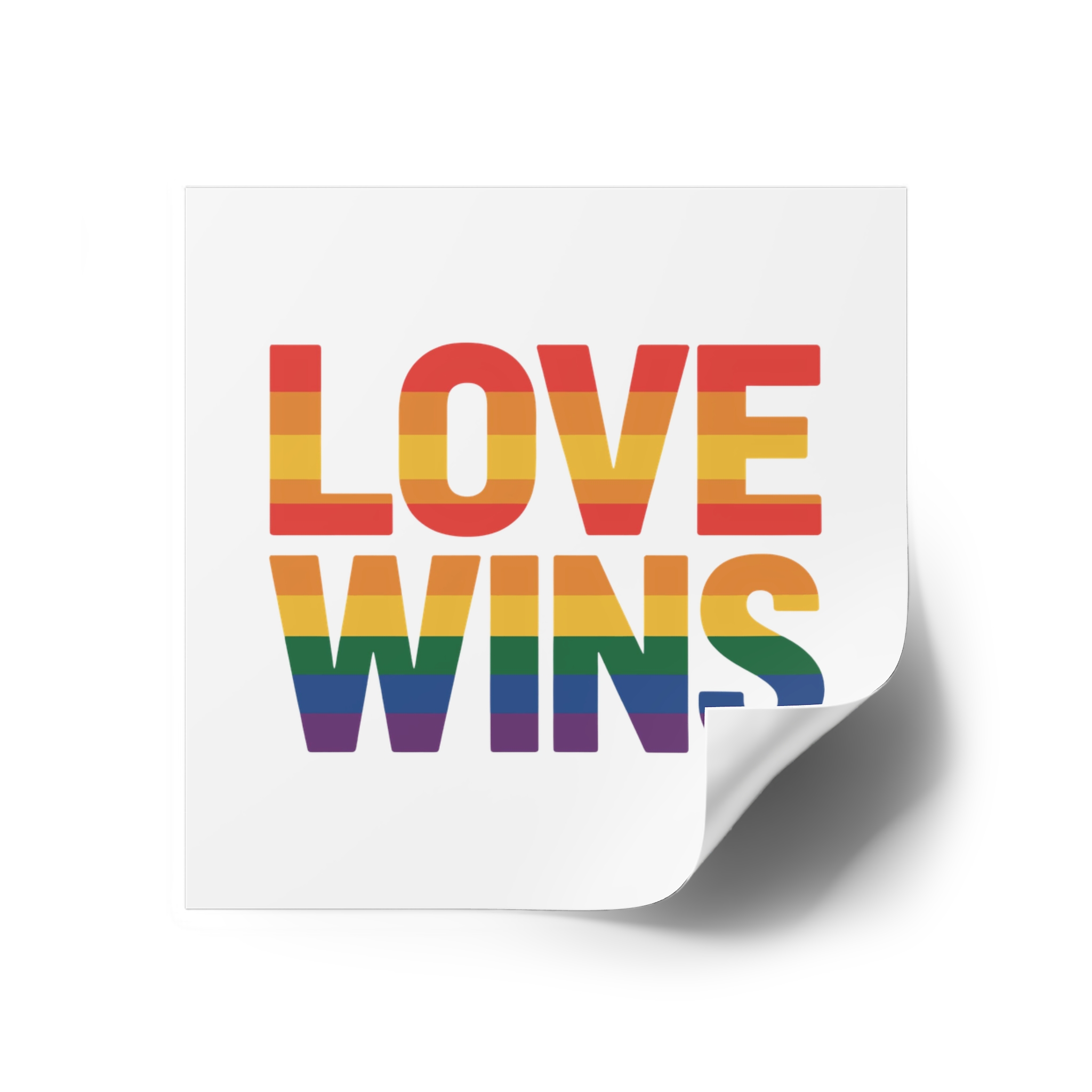 Love Wins Rainbow Pride Message1 Laminate Stickers Square - Image 30