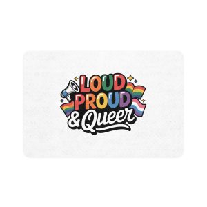 Loud Proud Queer T Shirt Design Isolated White Background 3 Pet Food Mat 12x18