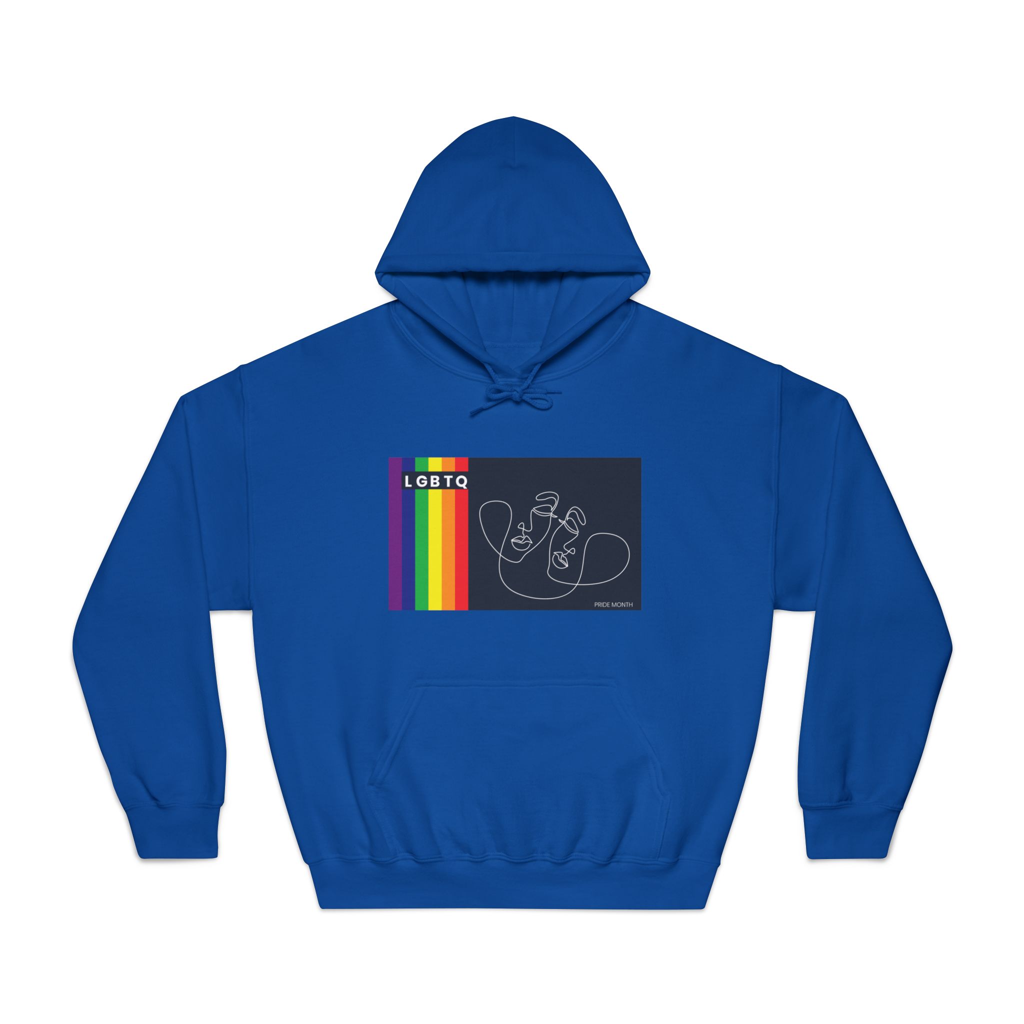 Lgbtq Pride Month Color Flag Dark Background With Female Couple Line Are Vector Illustration Unisex Dryblend Hooded Sweatshirt - Image 25