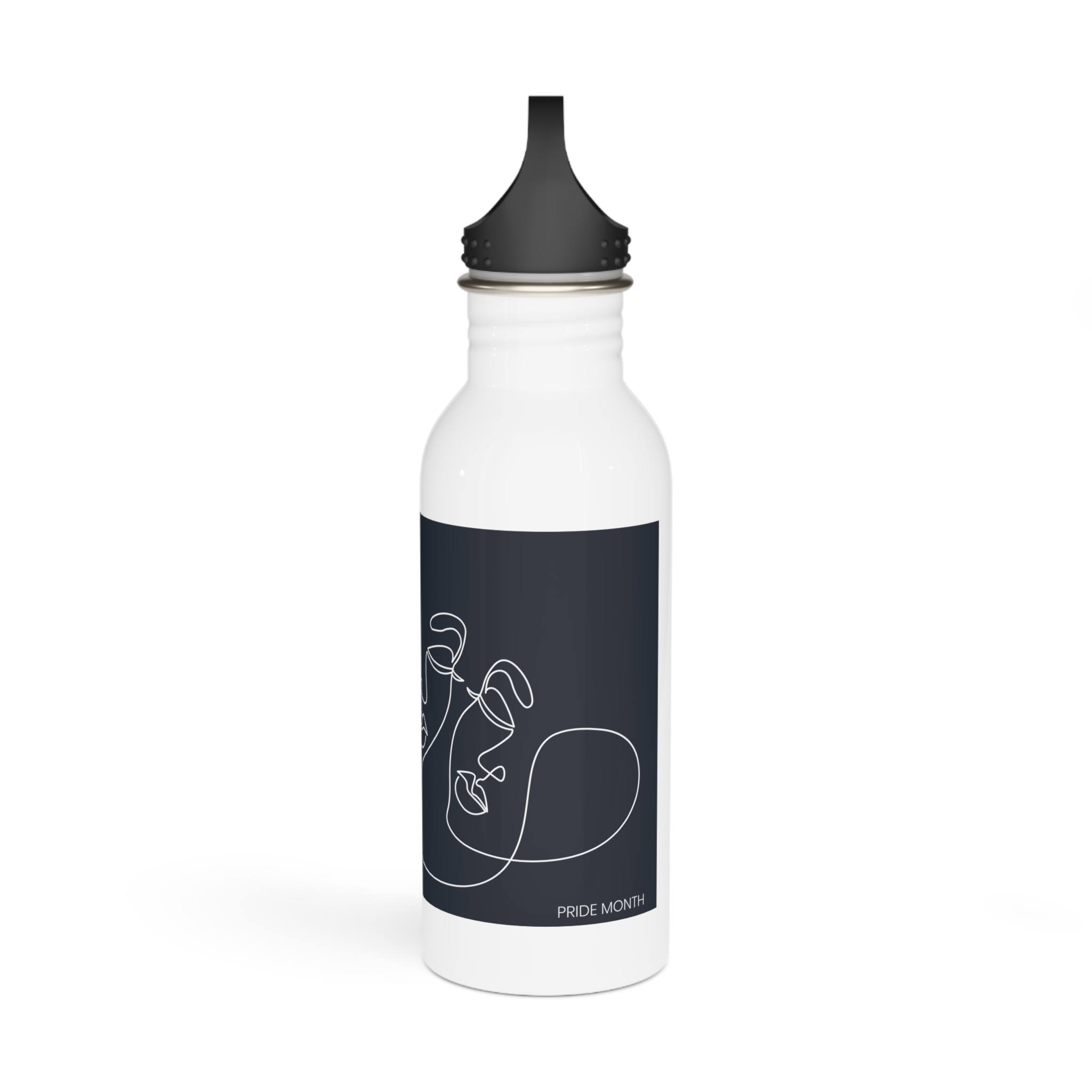 Lgbtq Pride Month Color Flag Dark Background With Female Couple Line Are Vector Illustration Stainless Steel Water Bottle - Image 4