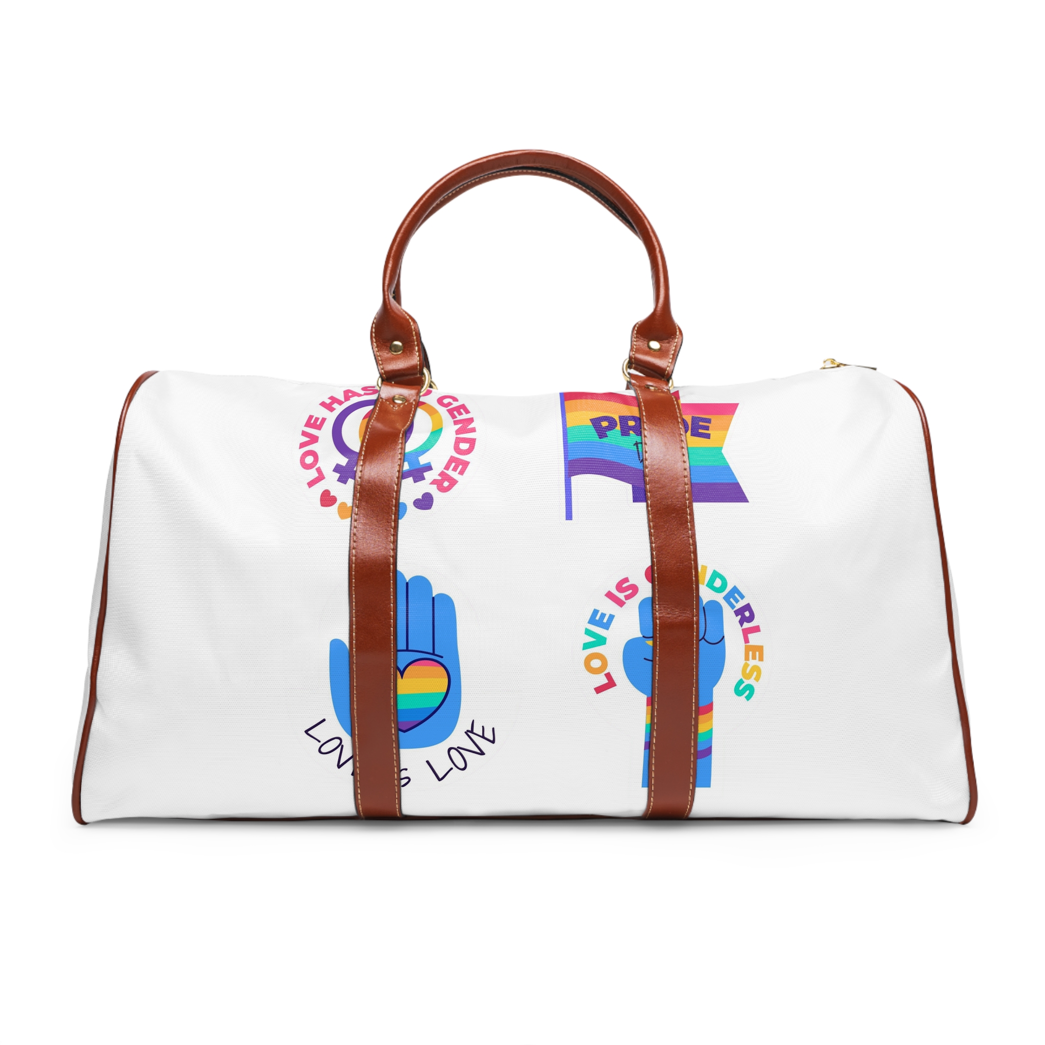 Flat Labels Collection Pride Month Celebration(1) Waterproof Travel Bag