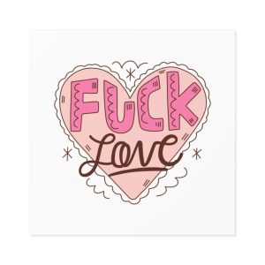 Hand Drawn No Love Illustration Laminate Stickers Square