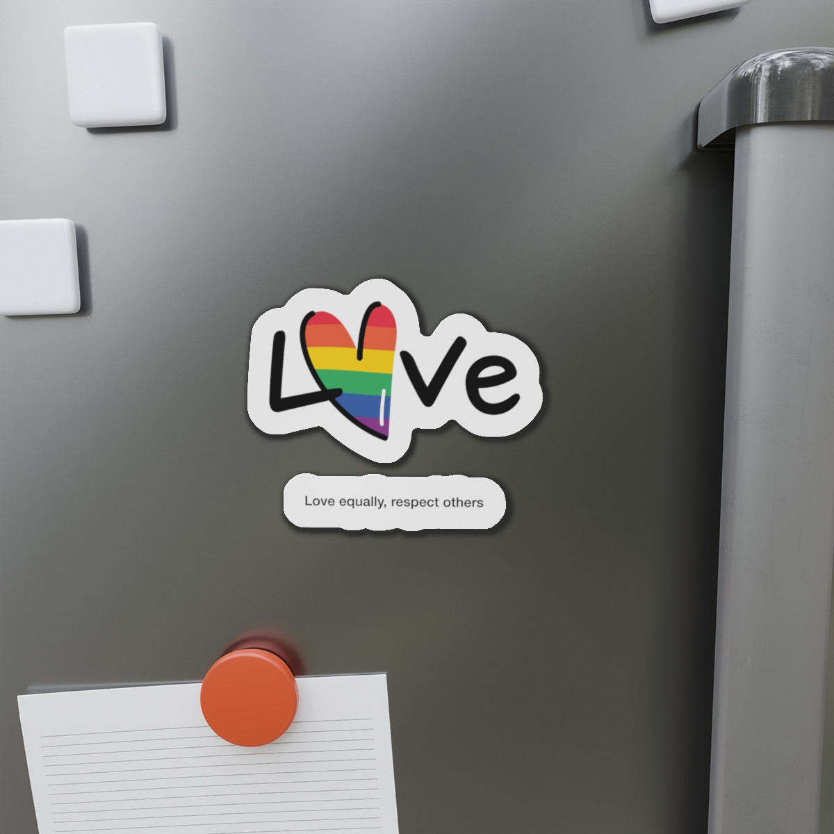 Love Letter Pride Rainbow Lettering Text Writing Pattern Freedom Love Heart Homo Colors Flag Parade(1) (1) Die Cut Magnets - Image 14