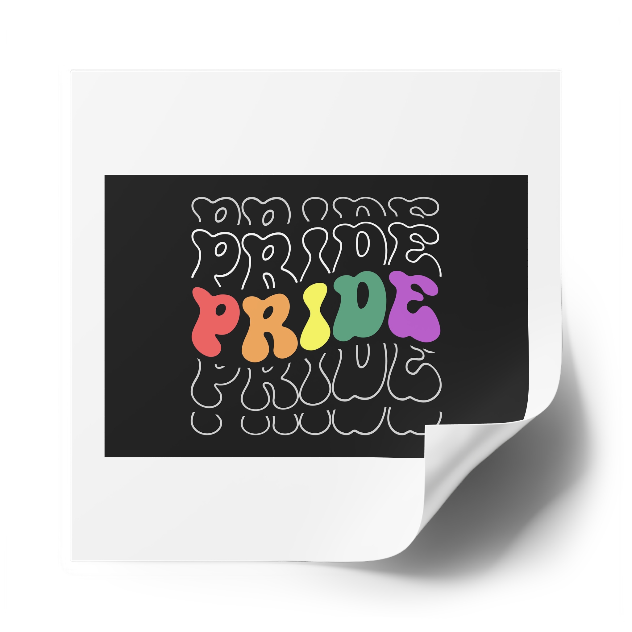 Pride Lgbt Gay Retro Tshirt Design(1) Laminate Stickers Square - Image 58