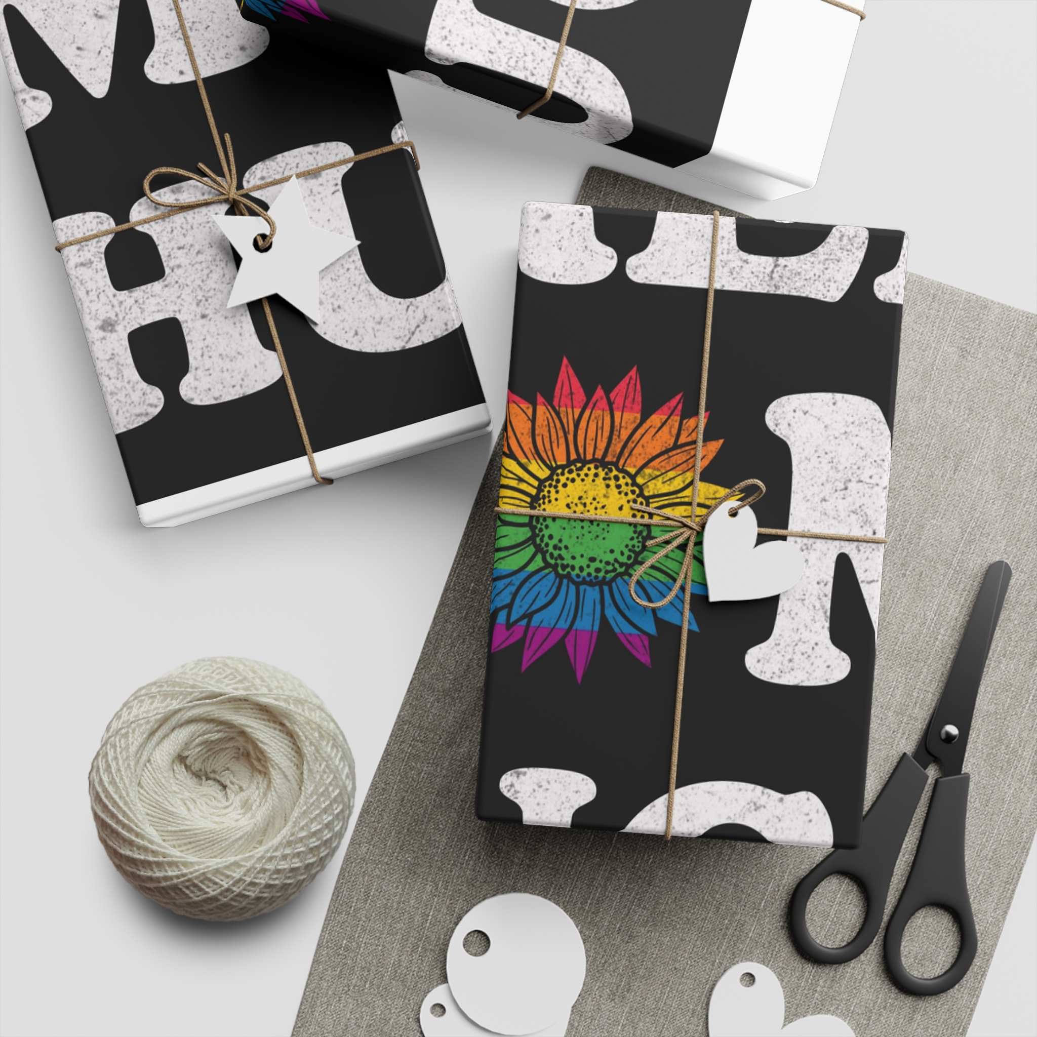 Sunflower Pride Rainbow Premium Vector T Shirt Gift Wrapping Paper Sheets 1pc - Image 5