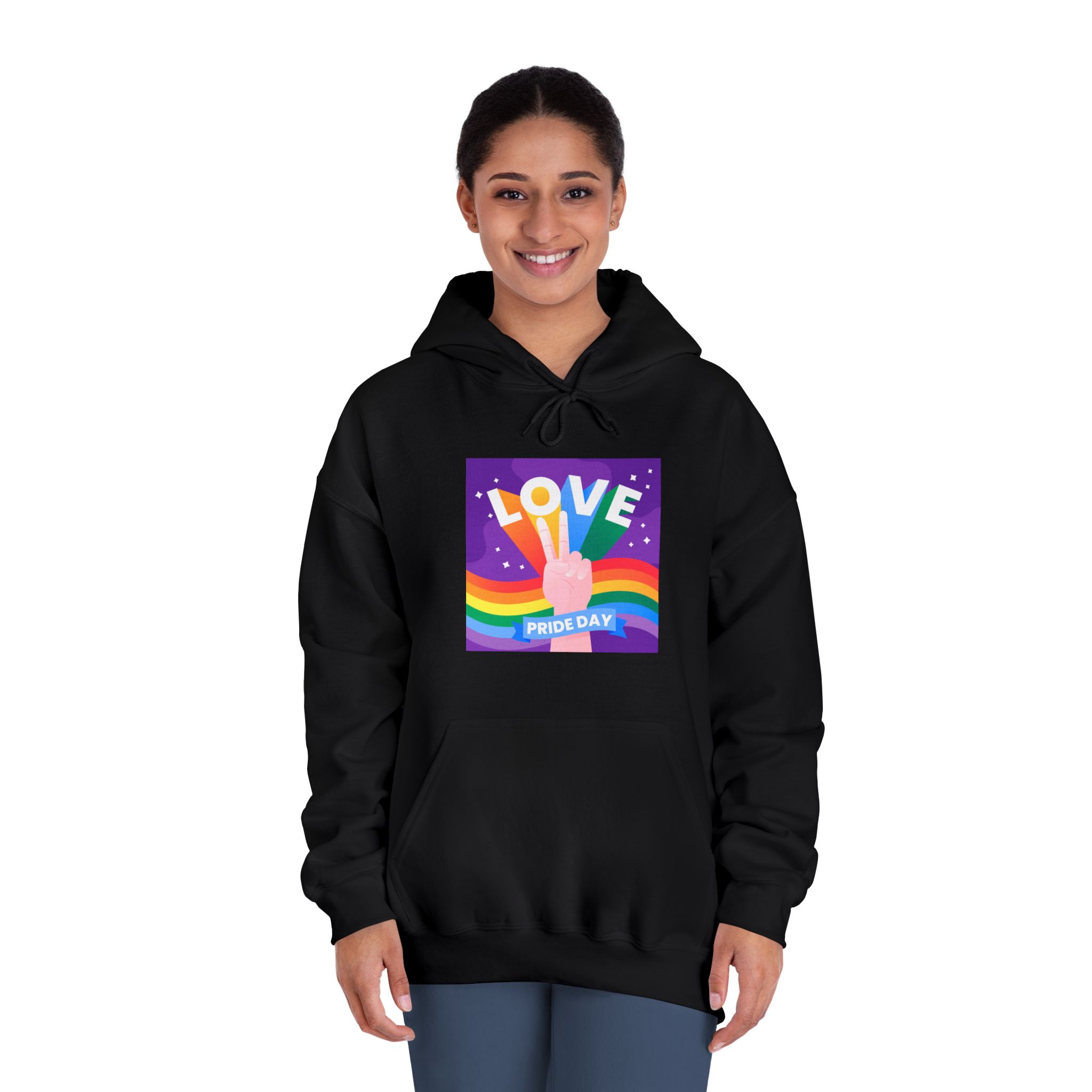Pride Day Event Message Design Unisex Dryblend Hooded Sweatshirt - Image 12