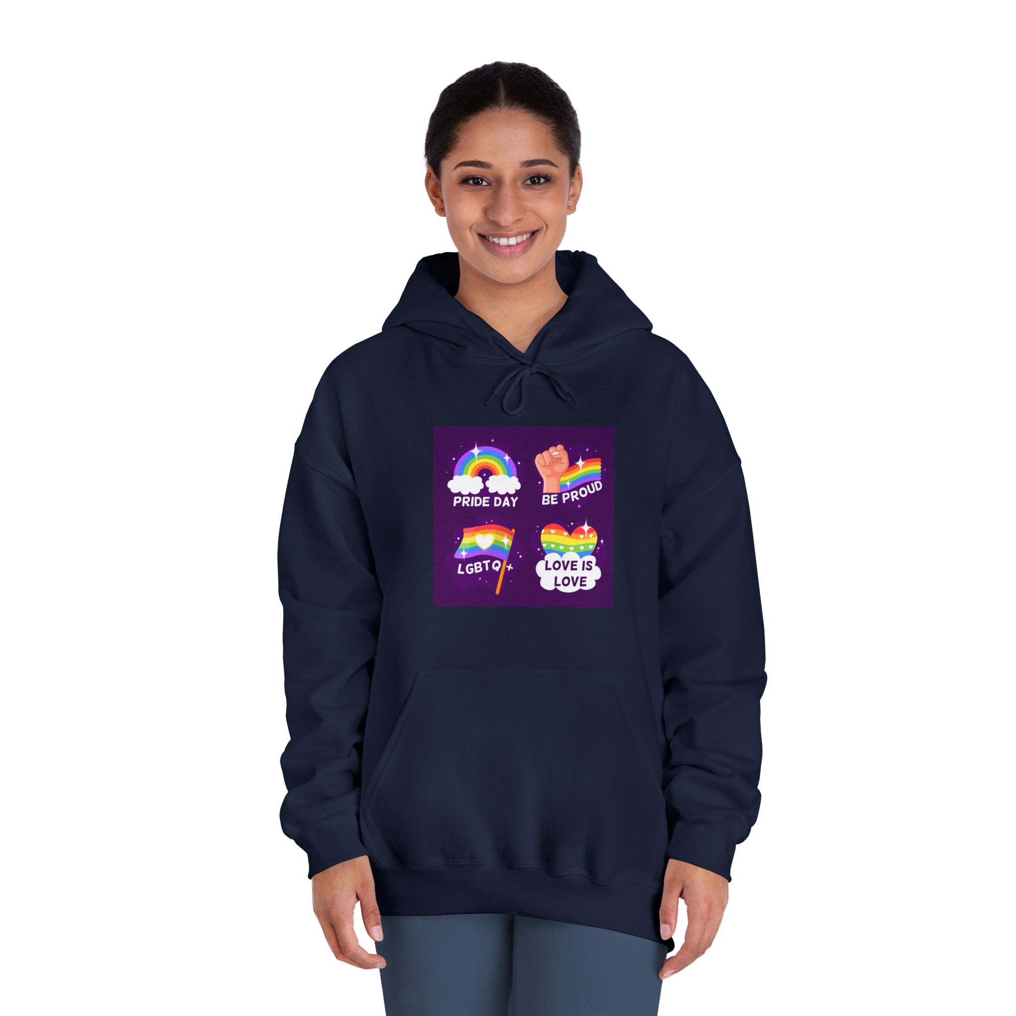 Pride Day Badges Collection Unisex Dryblend Hooded Sweatshirt - Image 32
