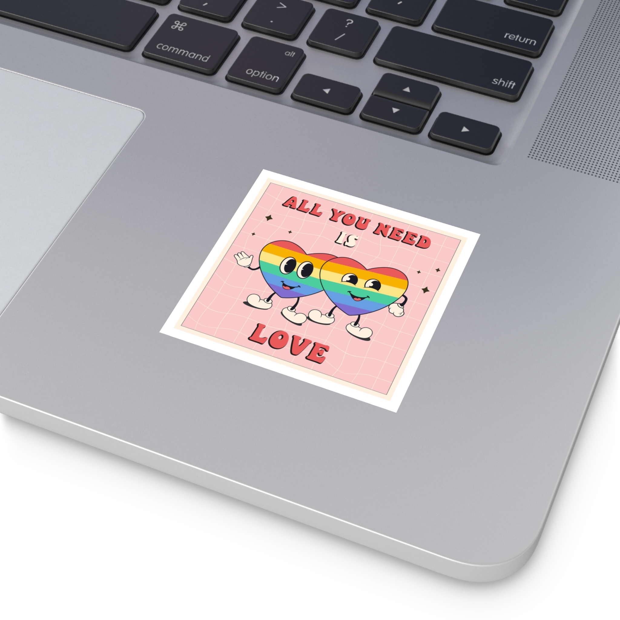 Lgbtq Pride Month Retro Groovy Poster Social Media Post Template With Rainbow Heart Laminate Stickers Square - Image 7