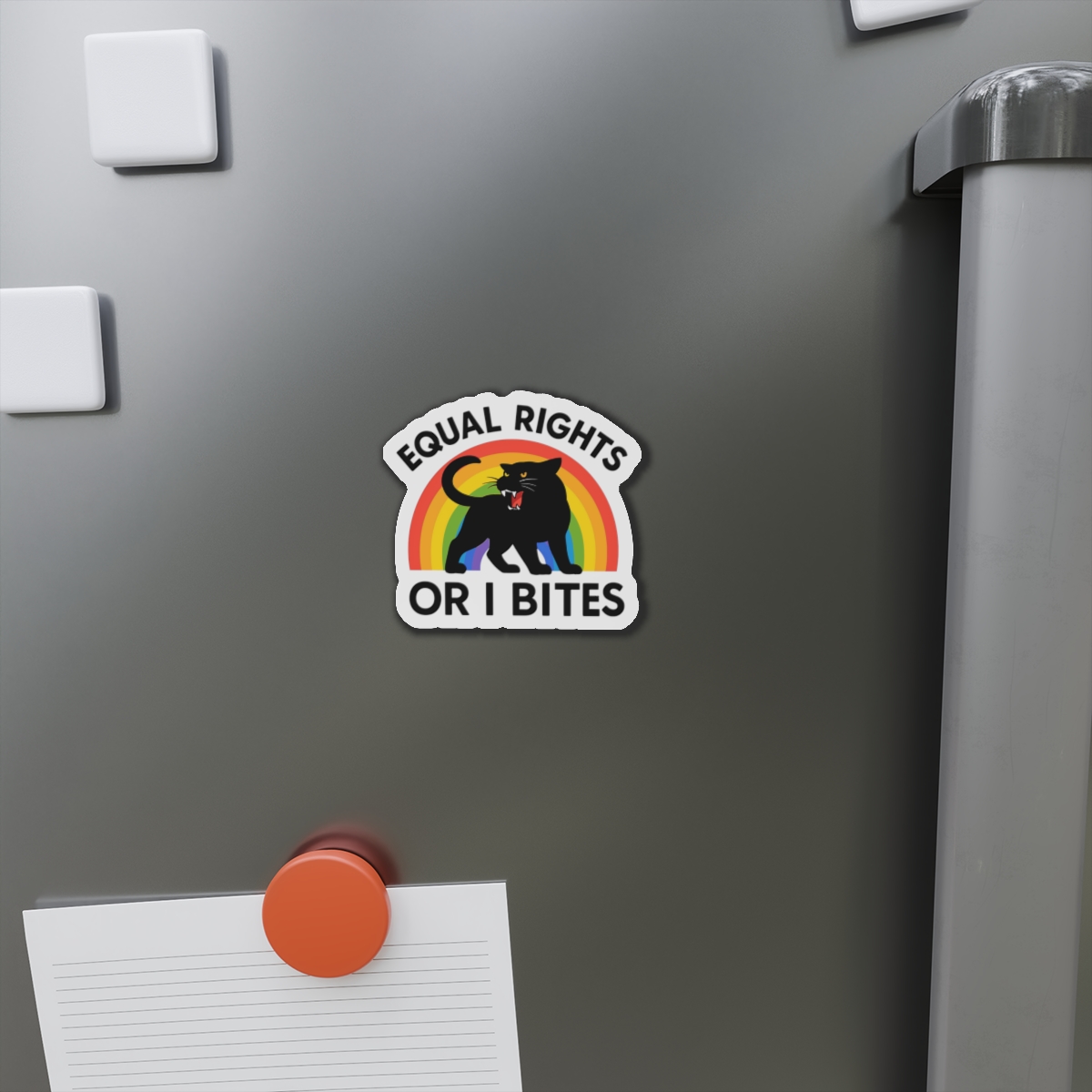Comfort Colors Equal Rights I Bites Rainbow Cat Die Cut Magnets - Image 5