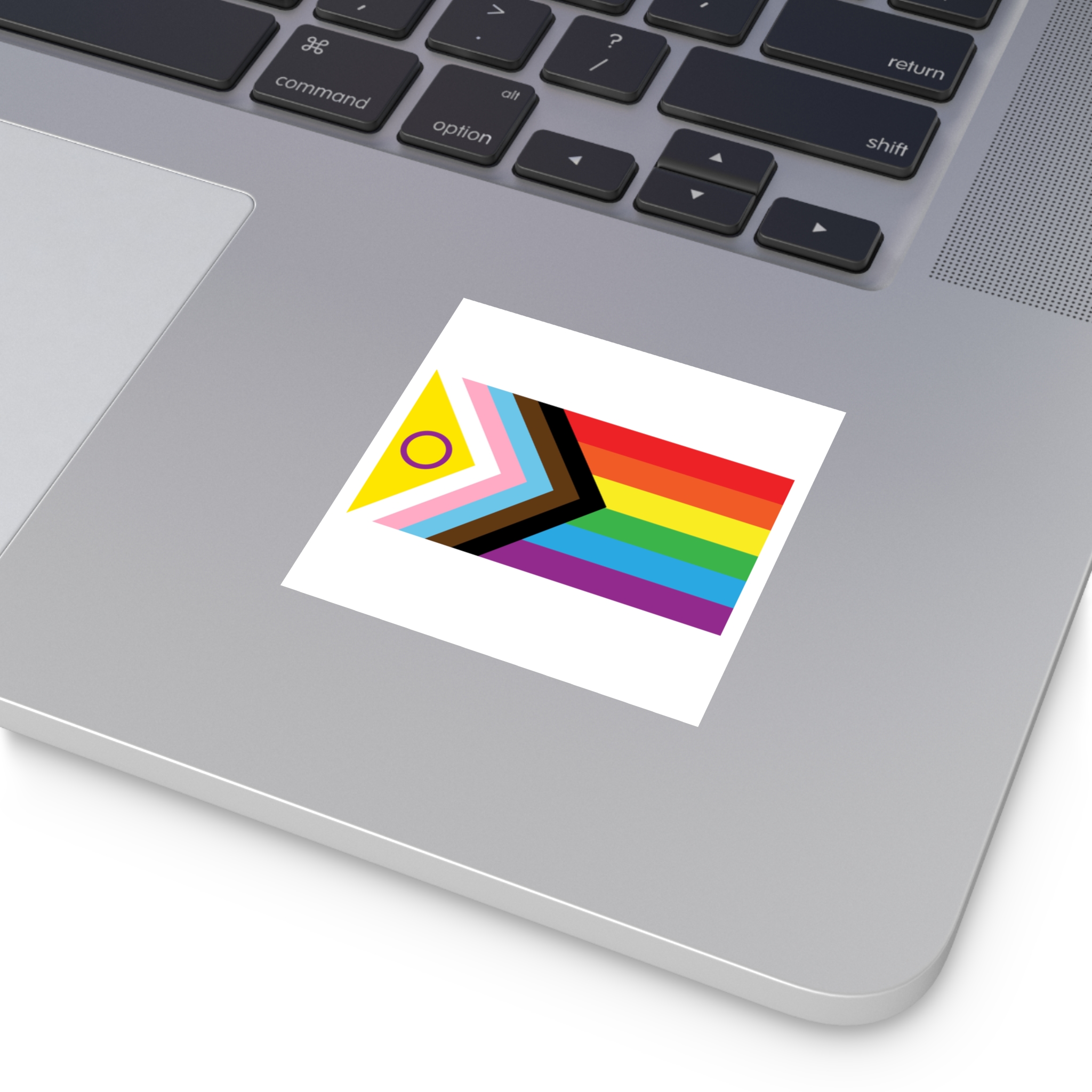 Intersex Inclusive Progress Pride Flag Laminate Stickers Square - Image 11