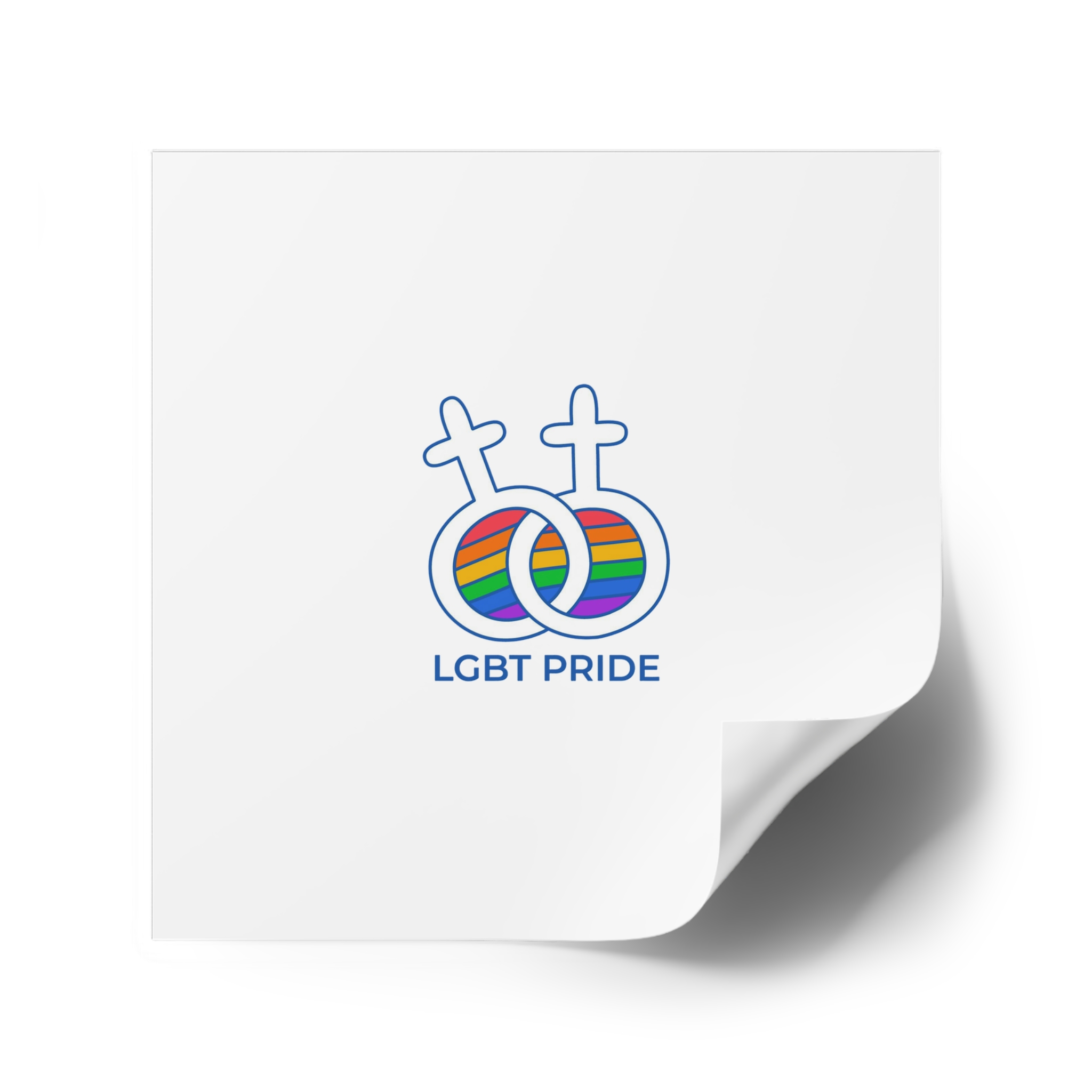 Hand Drawn Pride Month Lgbt Logo Template Laminate Stickers Square - Image 74